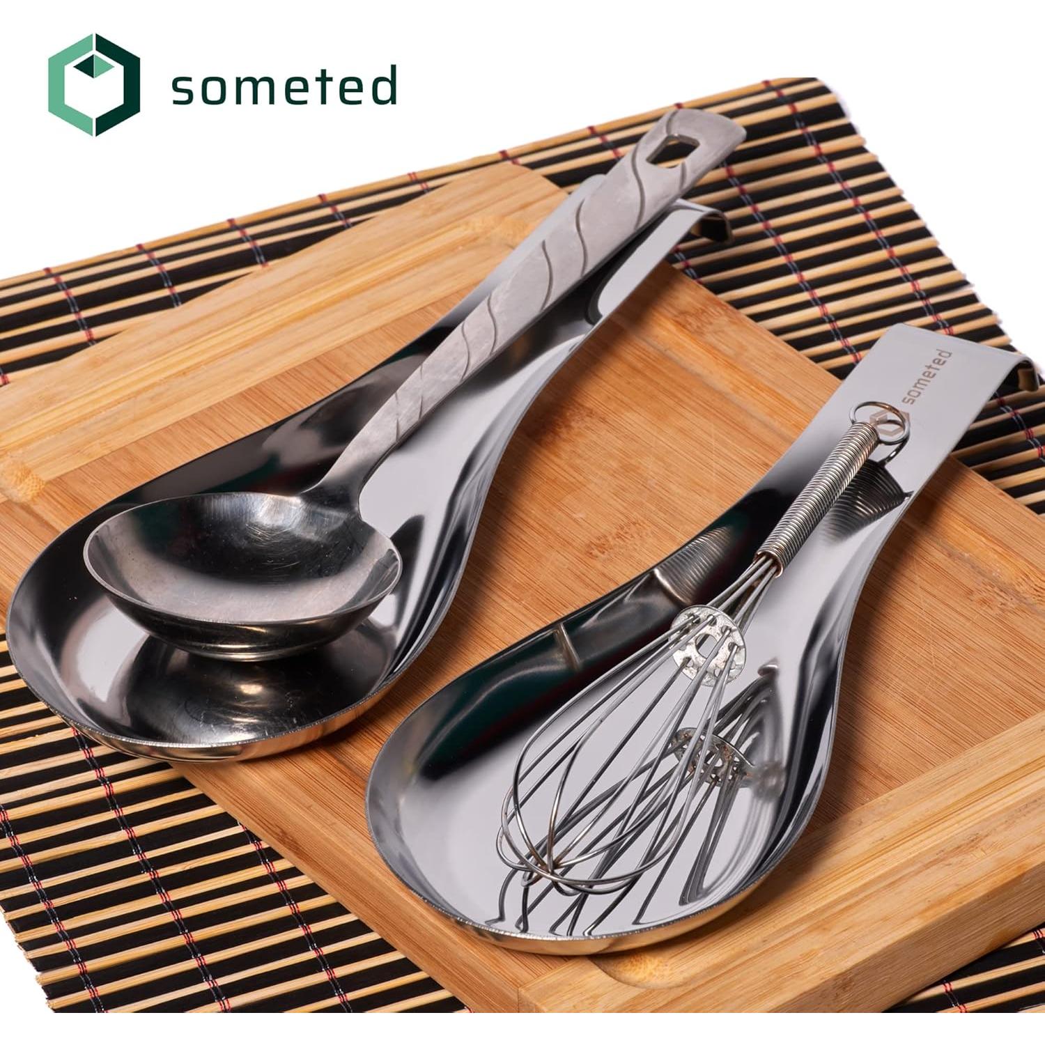 Set de Soporte para Cucharas Acero Inoxidable SOMETED - 2 Piezas