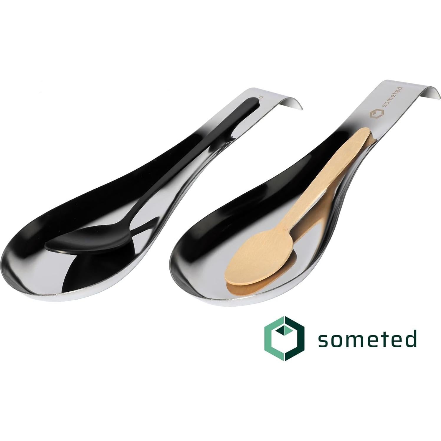 Set de Soporte para Cucharas Acero Inoxidable SOMETED - 2 Piezas