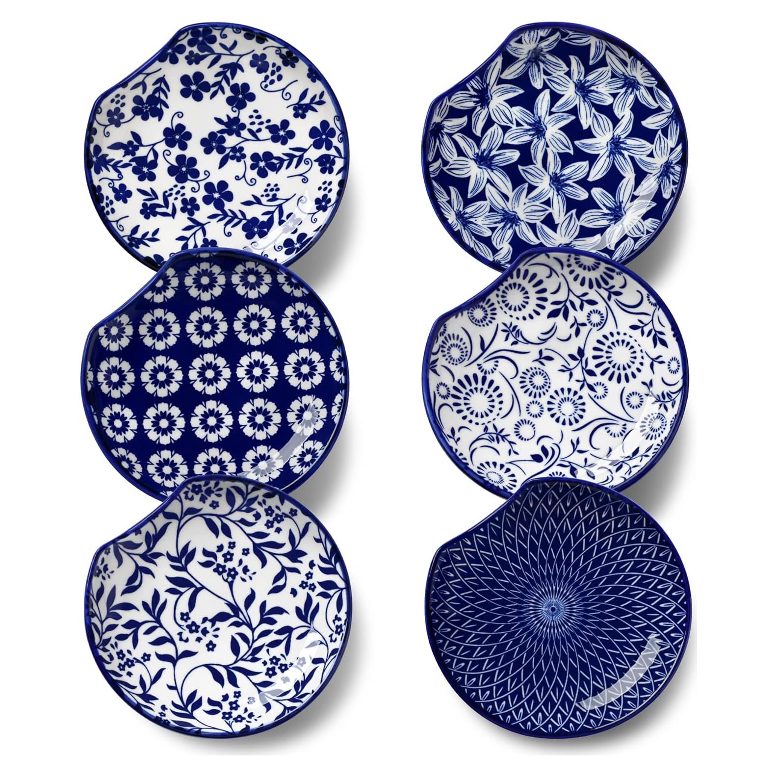 Set de 6 Reposapucheros de Cerámica vancasso SELENE Azul y Blanco