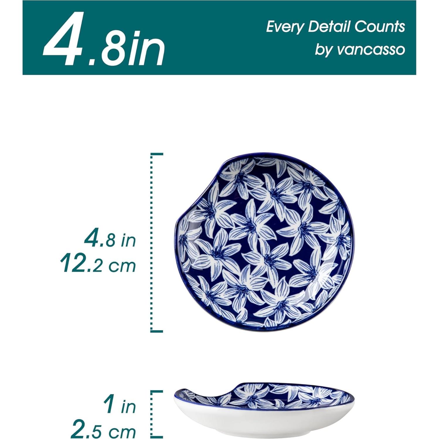 Set de 6 Reposapucheros de Cerámica vancasso SELENE Azul y Blanco