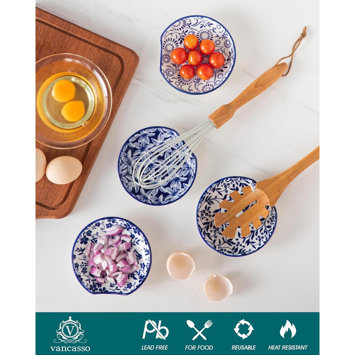 Set de 6 Reposapucheros de Cerámica vancasso SELENE Azul y Blanco