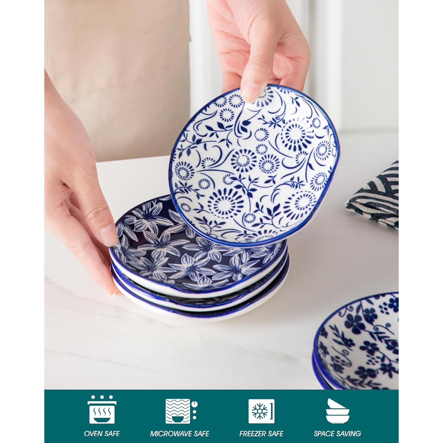 Set de 6 Reposapucheros de Cerámica vancasso SELENE Azul y Blanco