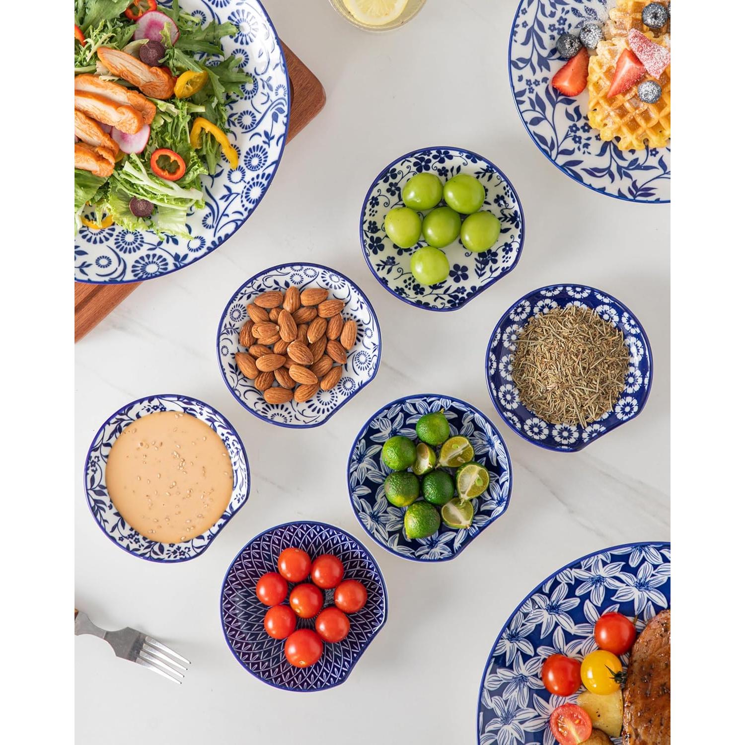 Set de 6 Reposapucheros de Cerámica vancasso SELENE Azul y Blanco