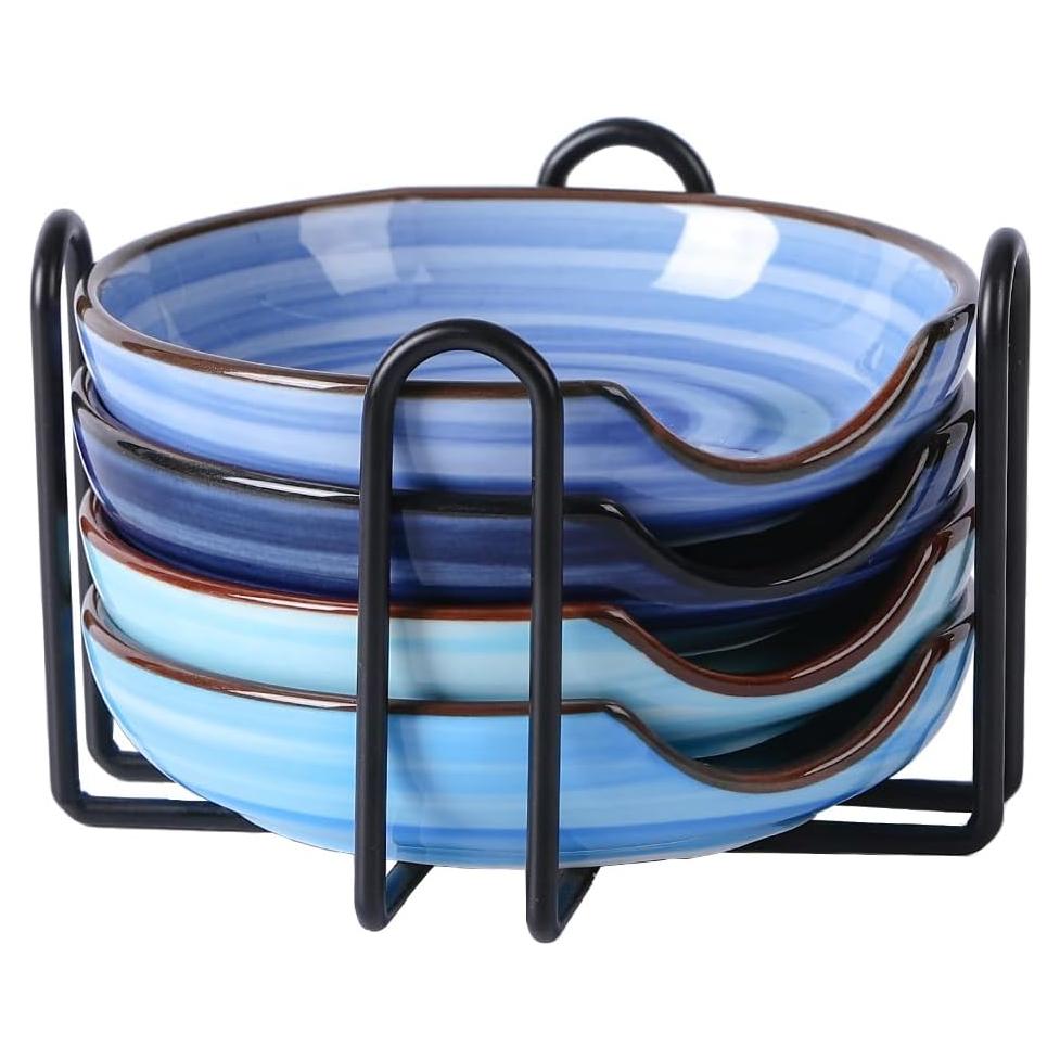 Soporte para Cucharas de Cerámica Selamica Set de 4 Azul