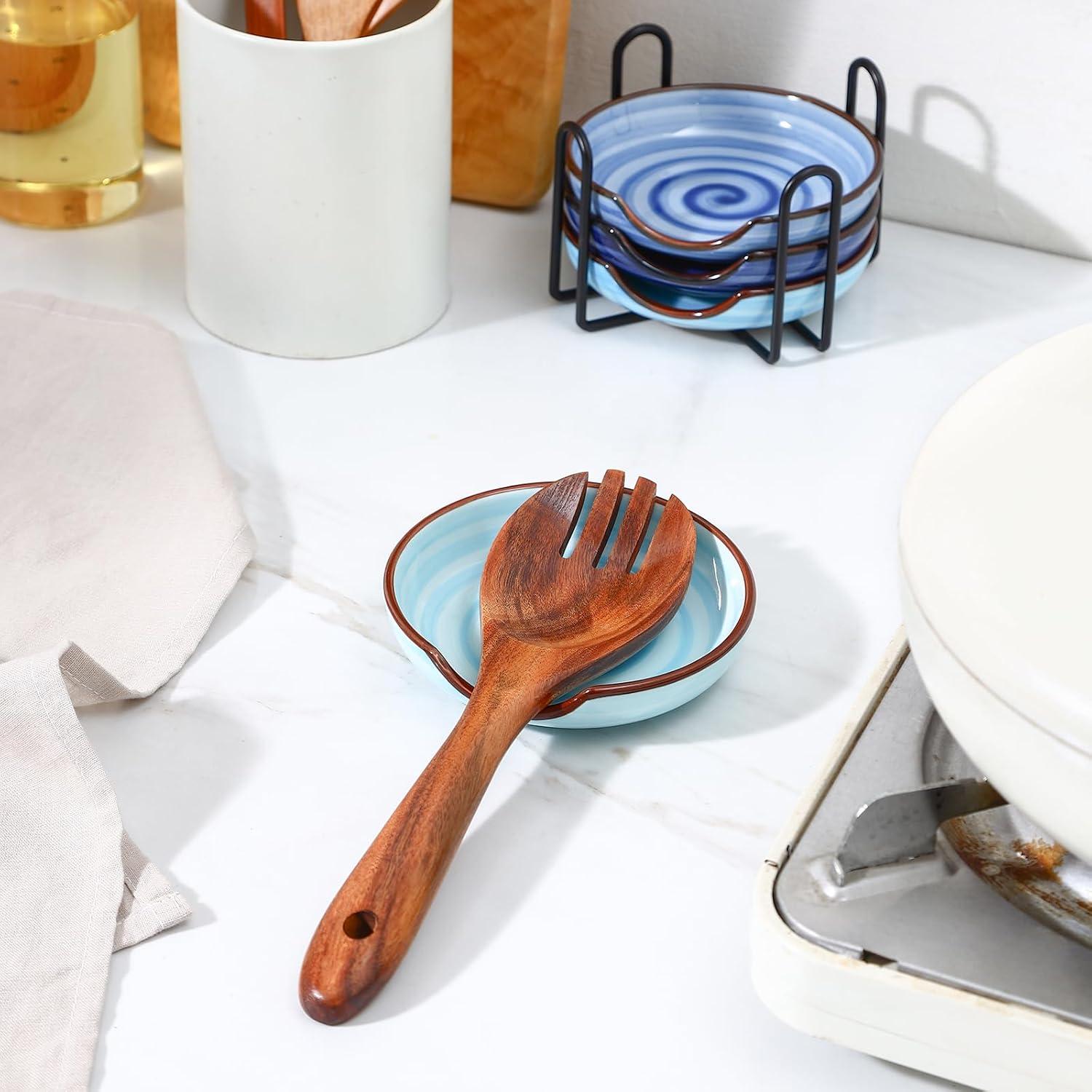 Soporte para Cucharas de Cerámica Selamica Set de 4 Azul