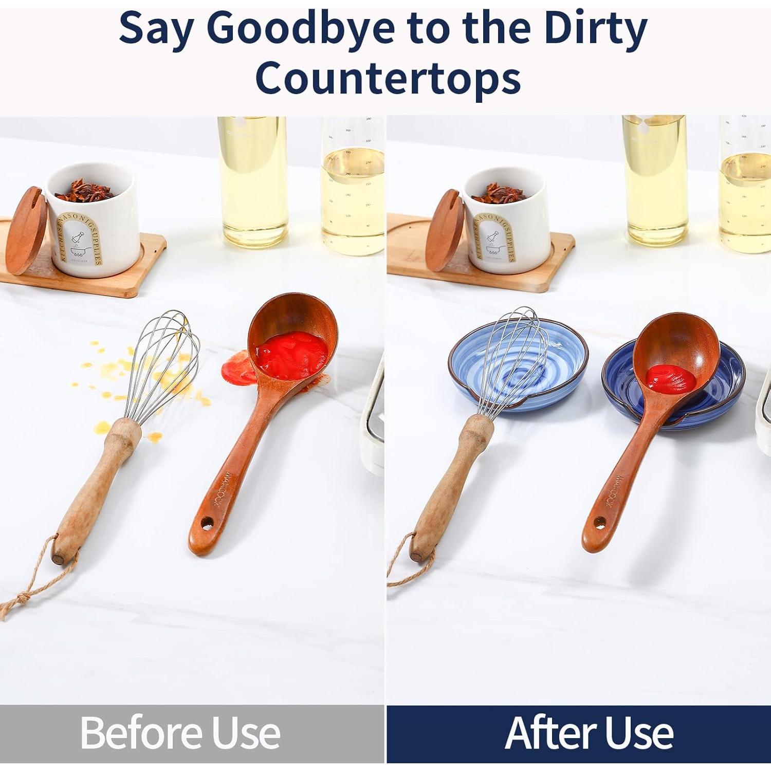 Soporte para Cucharas de Cerámica Selamica Set de 4 Azul