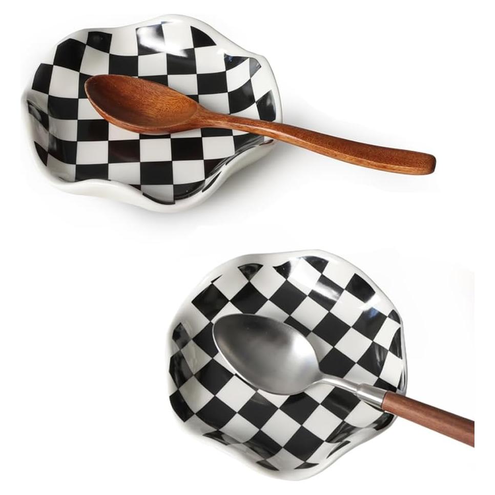 Soporte para cuchara cerámica Fashionstorm a cuadros 2 unidades