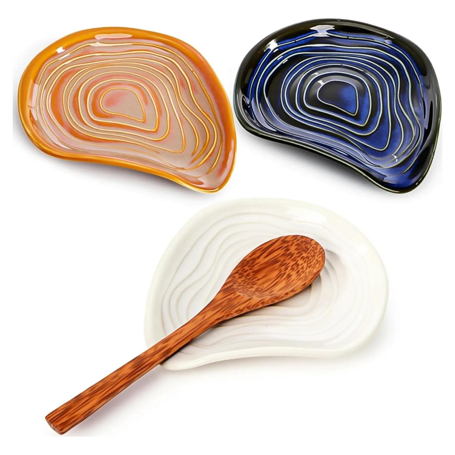 Paquete de 3 Soportes para Cucharas YIMITEE Cerámica 14.5 cm