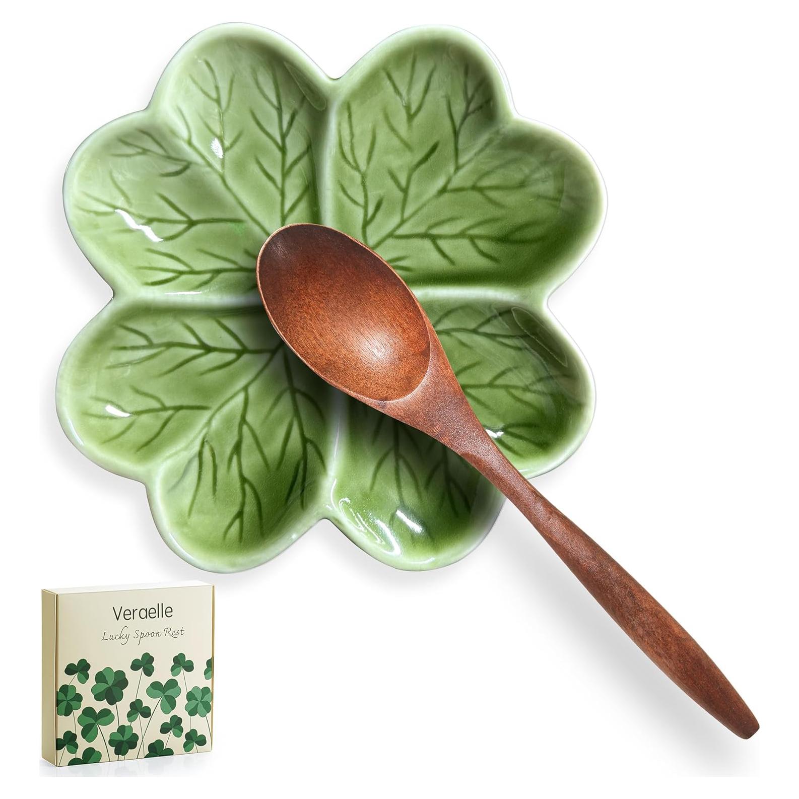 Soporte para Cucharas de Cerámica Veraelle 13.97 cm Verde