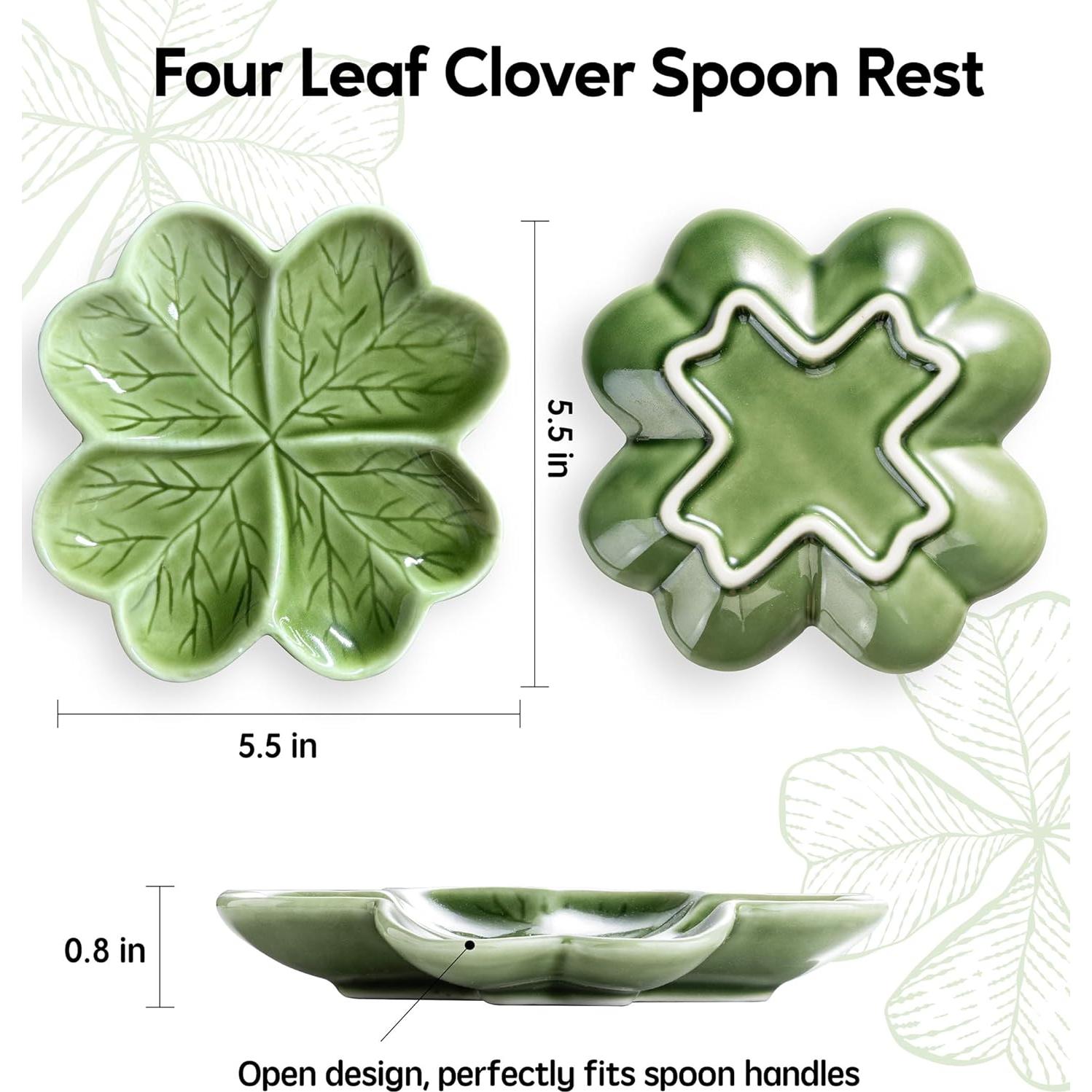 Soporte para Cucharas de Cerámica Veraelle 13.97 cm Verde