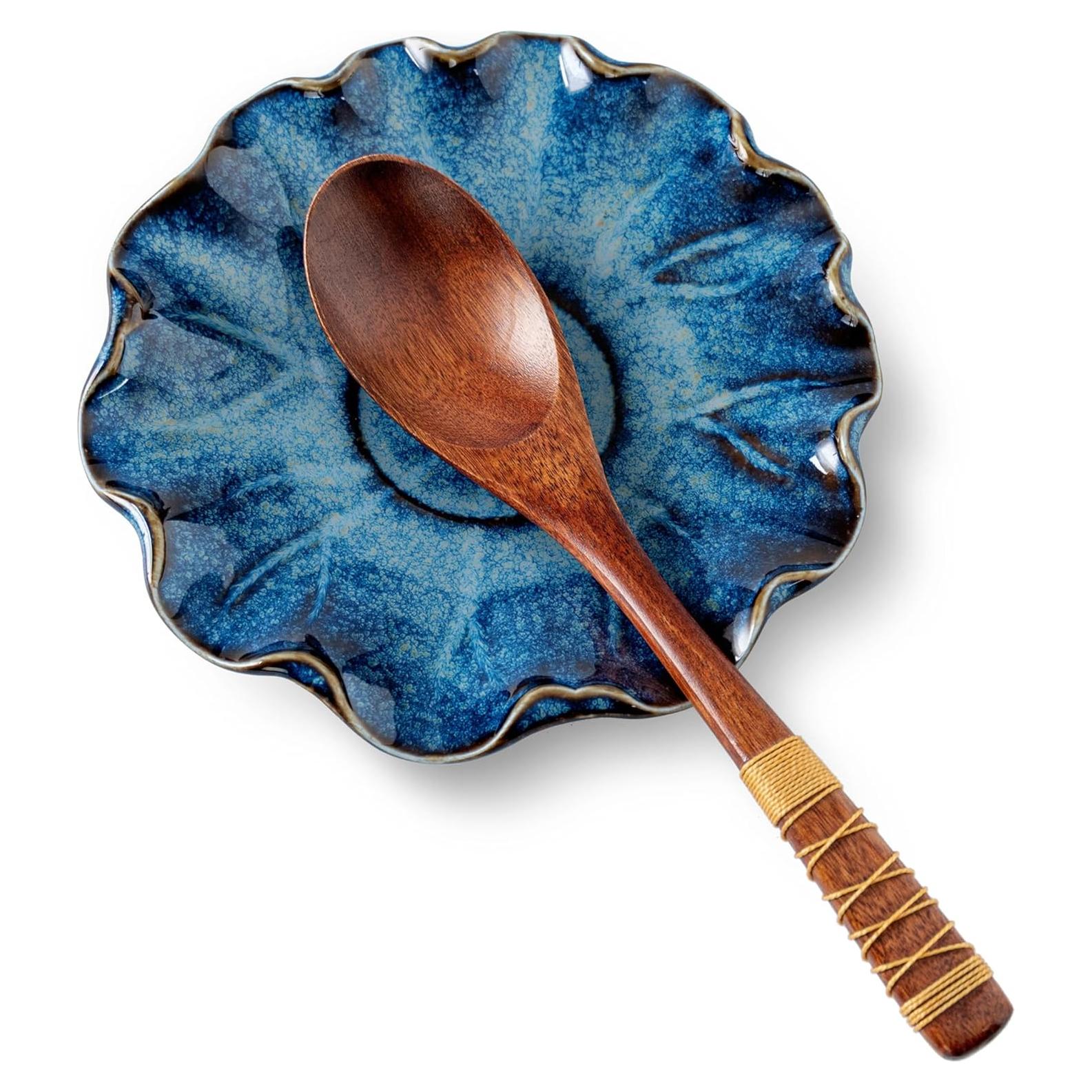 Soporte para Cucharas Cerámico SHIDACHENG Azul Gradiente 14.5cm