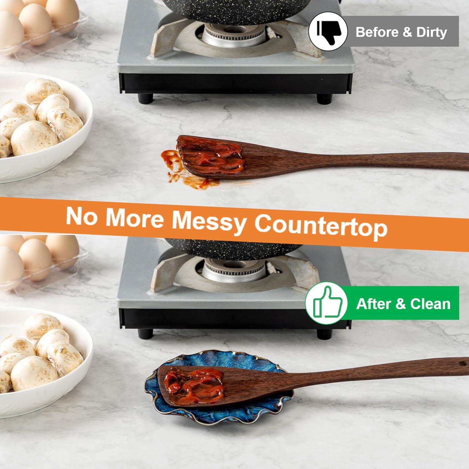 Soporte para Cucharas Cerámico SHIDACHENG Azul Gradiente 14.5cm