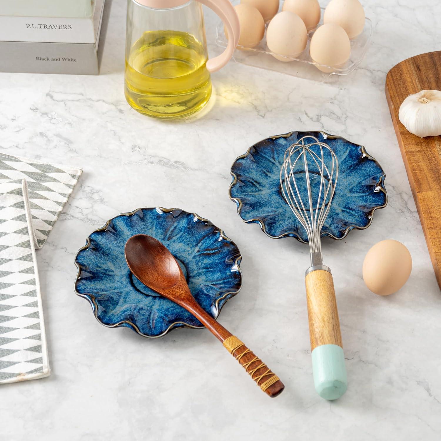 Soporte para Cucharas Cerámico SHIDACHENG Azul Gradiente 14.5cm