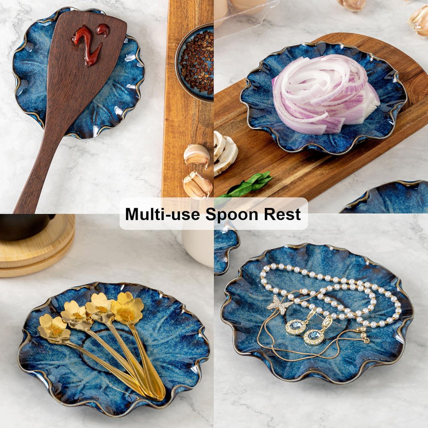 Soporte para Cucharas Cerámico SHIDACHENG Azul Gradiente 14.5cm