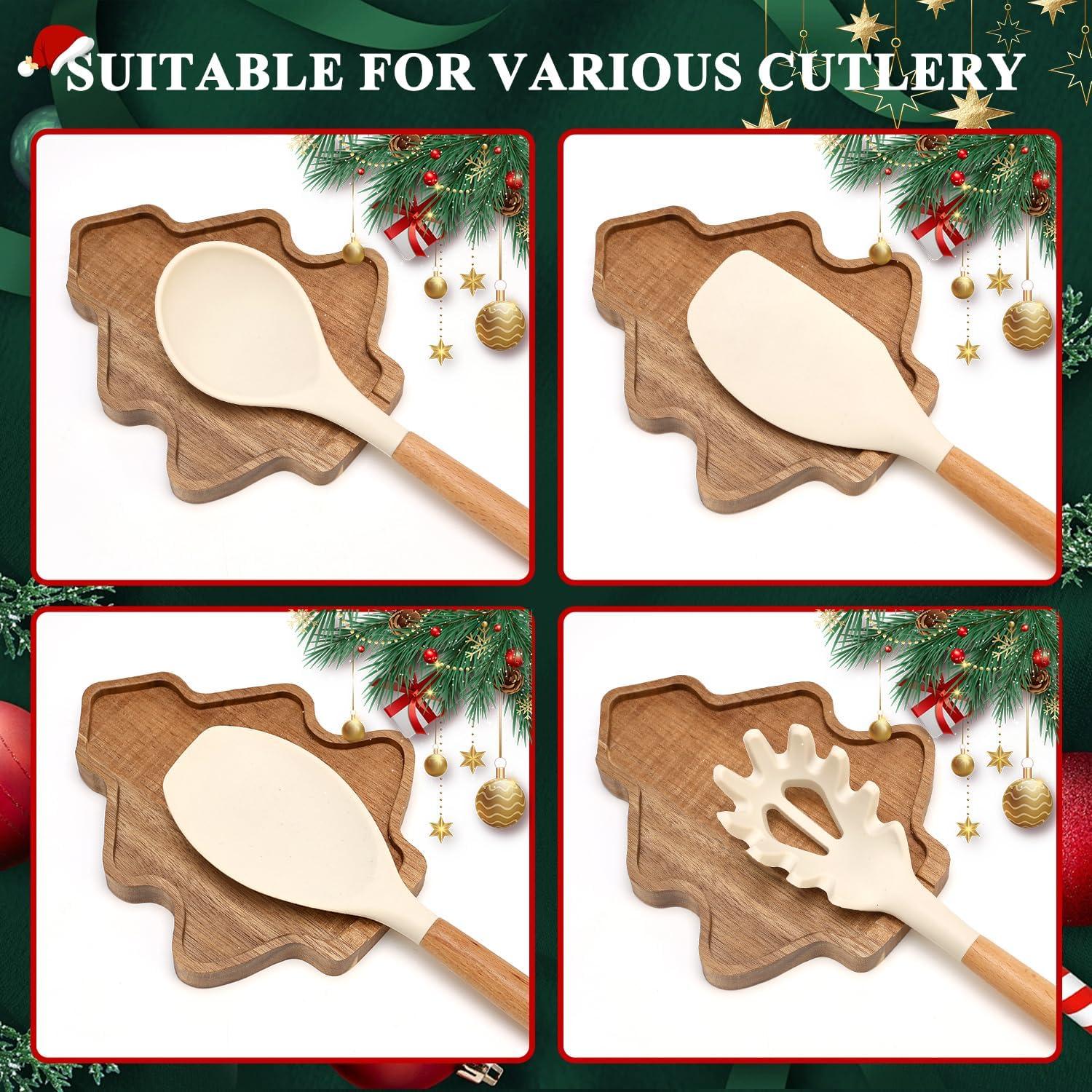 Soporte para cucharas de Navidad Ayiaren - Madera de Acacia