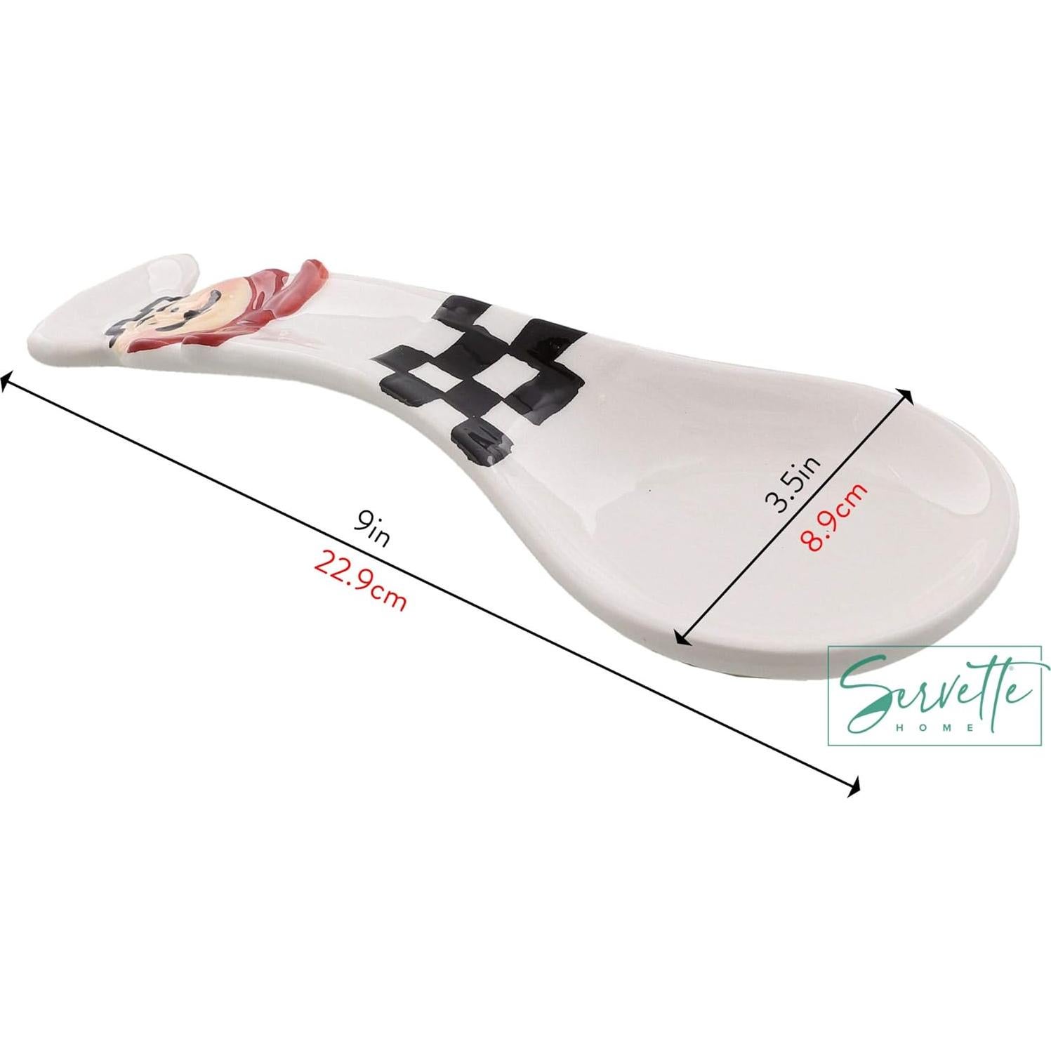 Soporte para cuchara de cerámica Chef Gordo - 29.85x10.16cm