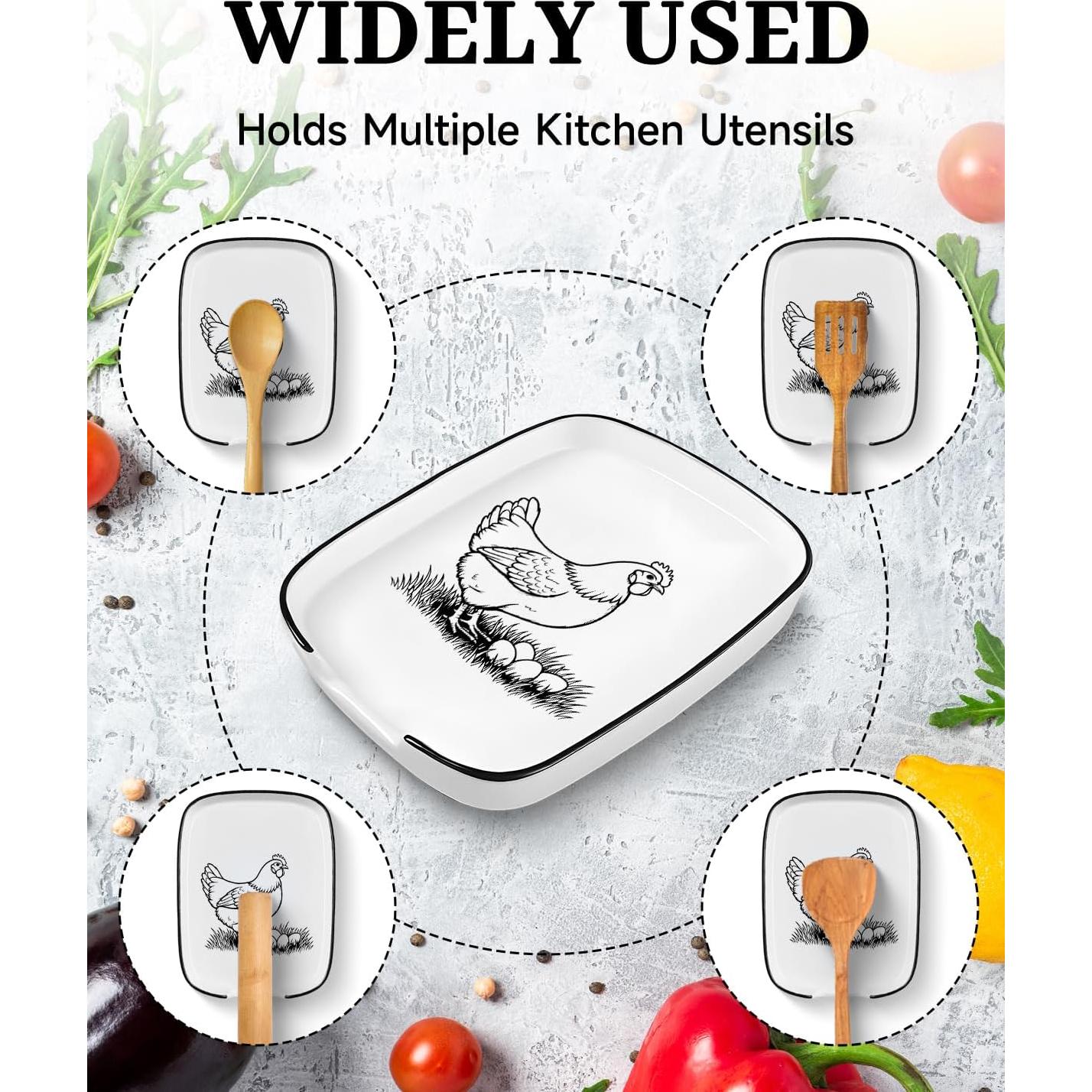 Soporte para Cucharas de Cerámica WSLCHOVE Pollo Divertido 14.73x11.37cm