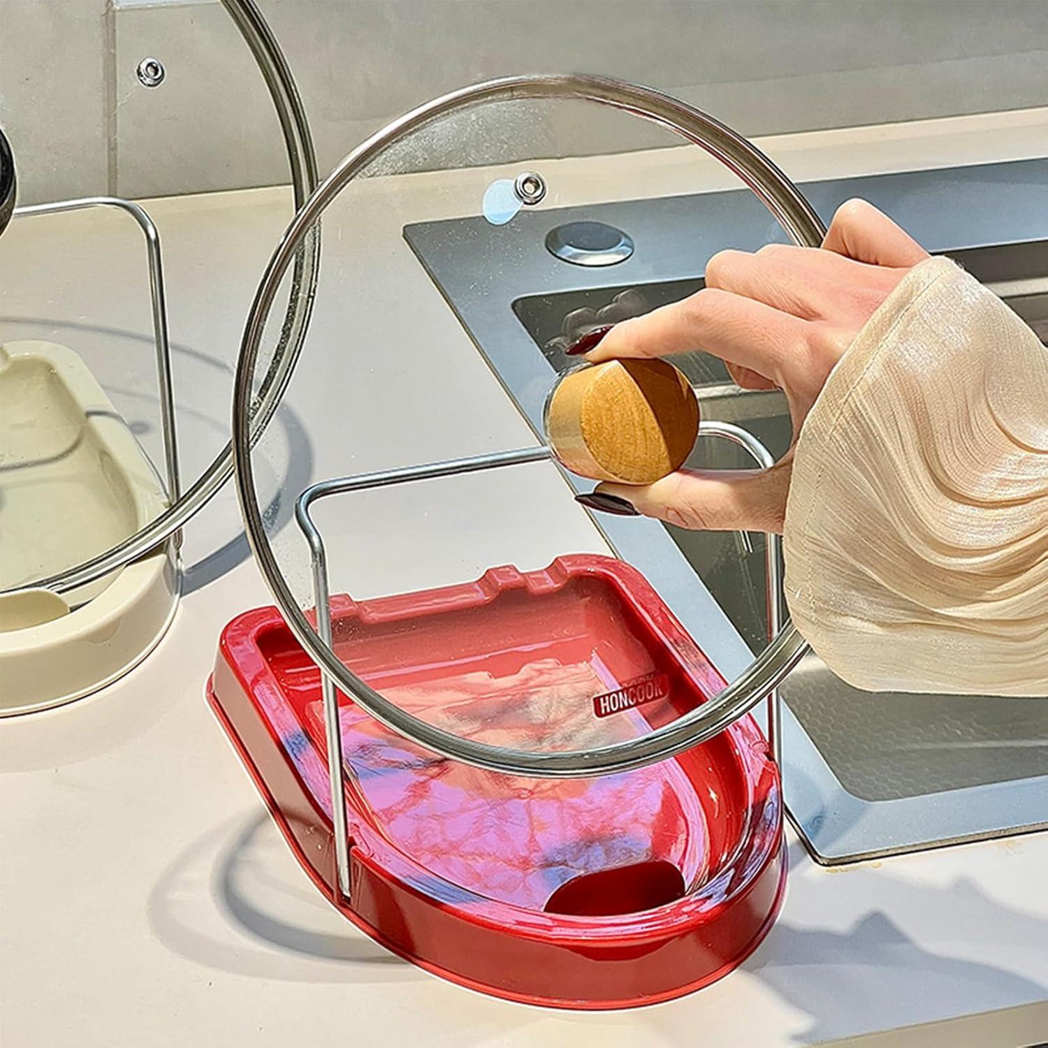 Soporte Plegable para Tapas y Utensilios Crixalot Rojo