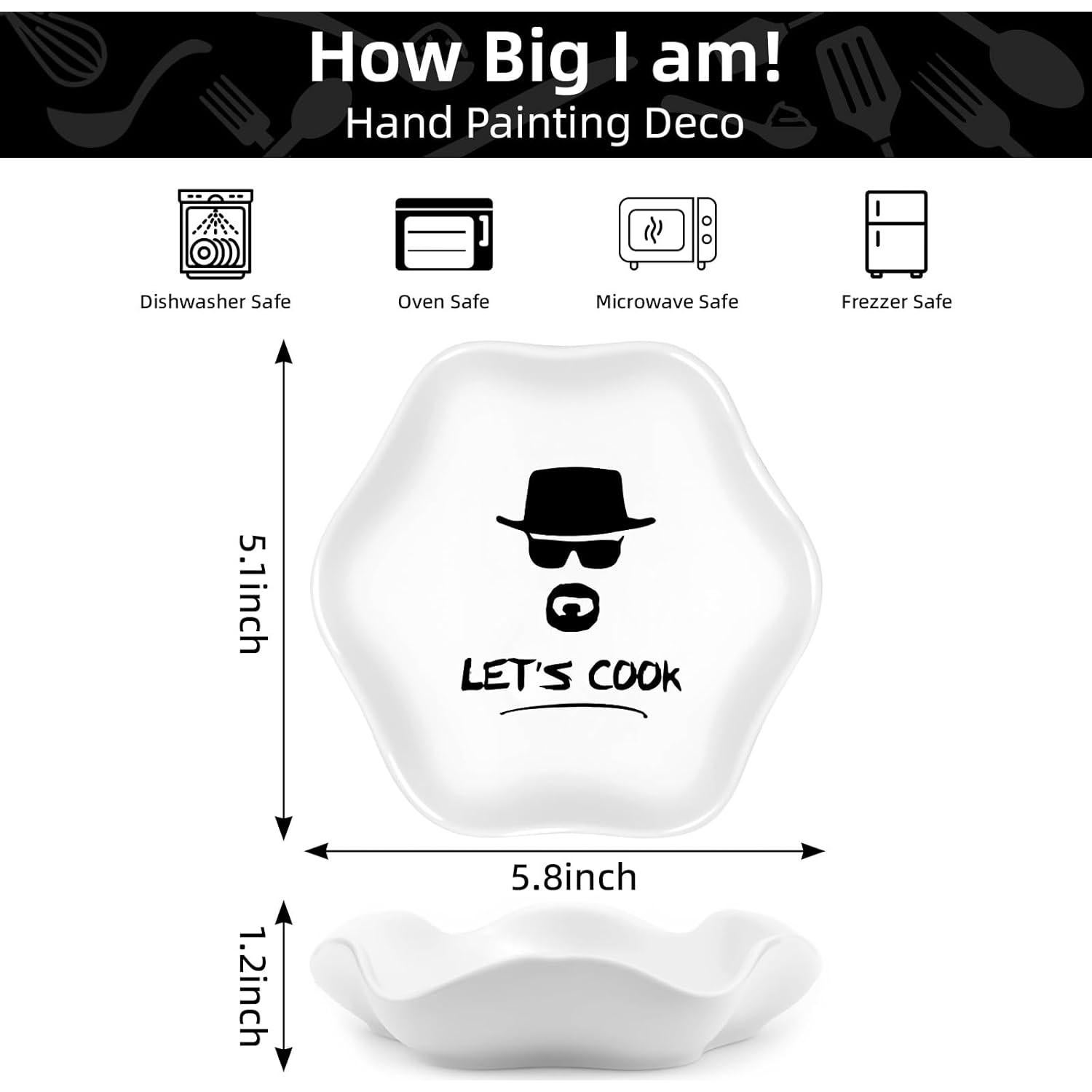 Soporte de Cuchara de Cerámica YROVWENQ 14.7 cm Resistente al Calor