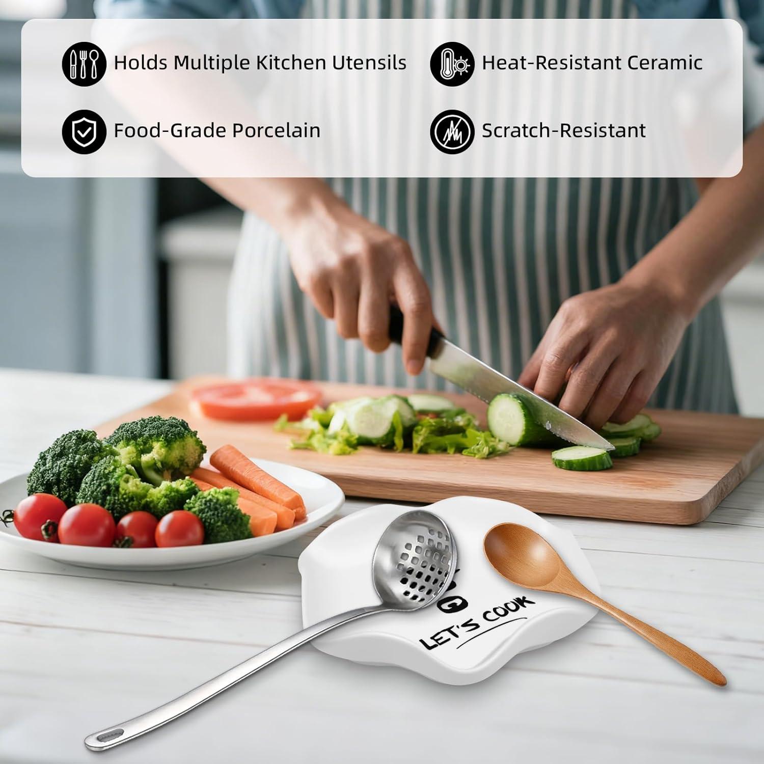 Soporte de Cuchara de Cerámica YROVWENQ 14.7 cm Resistente al Calor