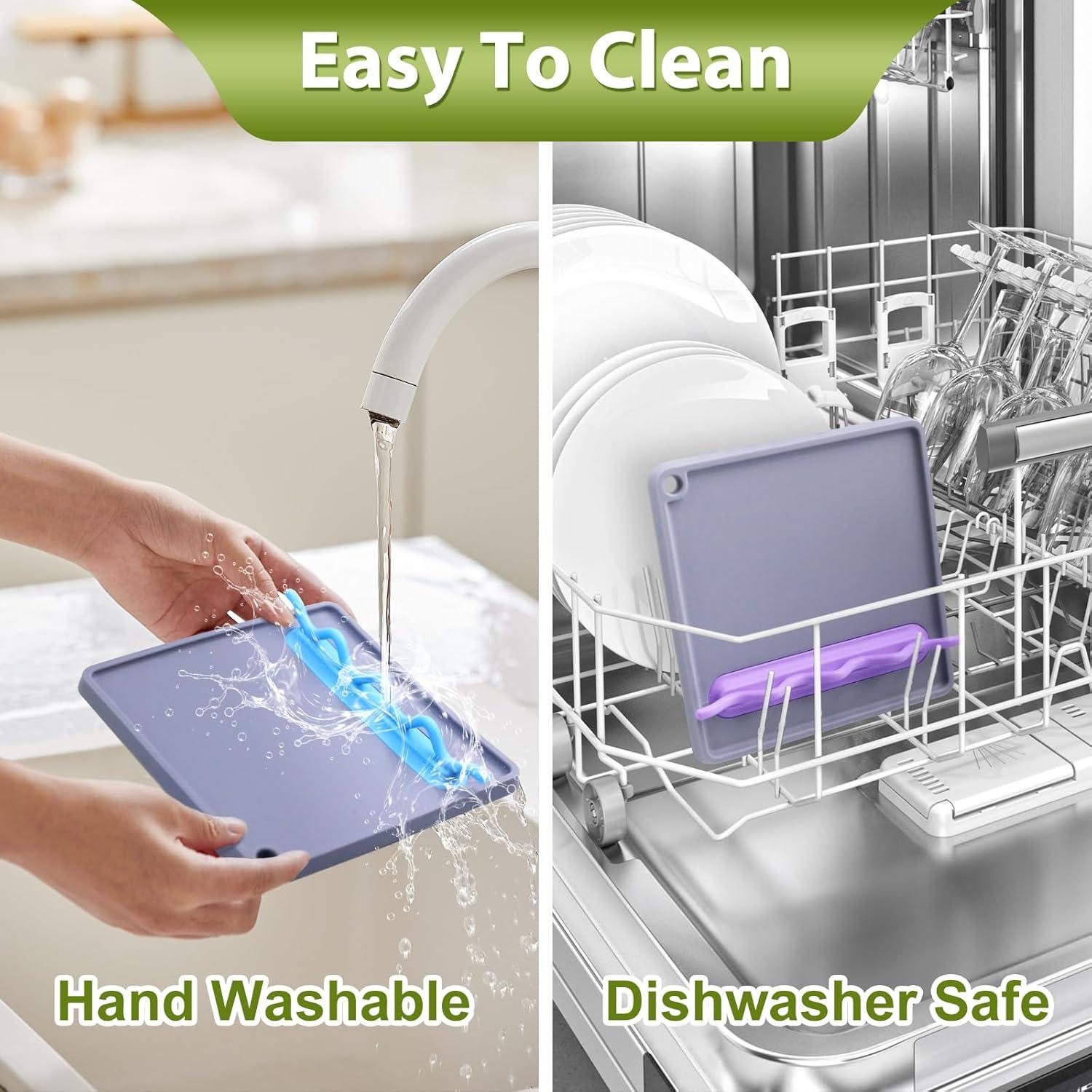 Soporte de Cuchara de Silicona KJY Antideslizante Gris y Ciruela