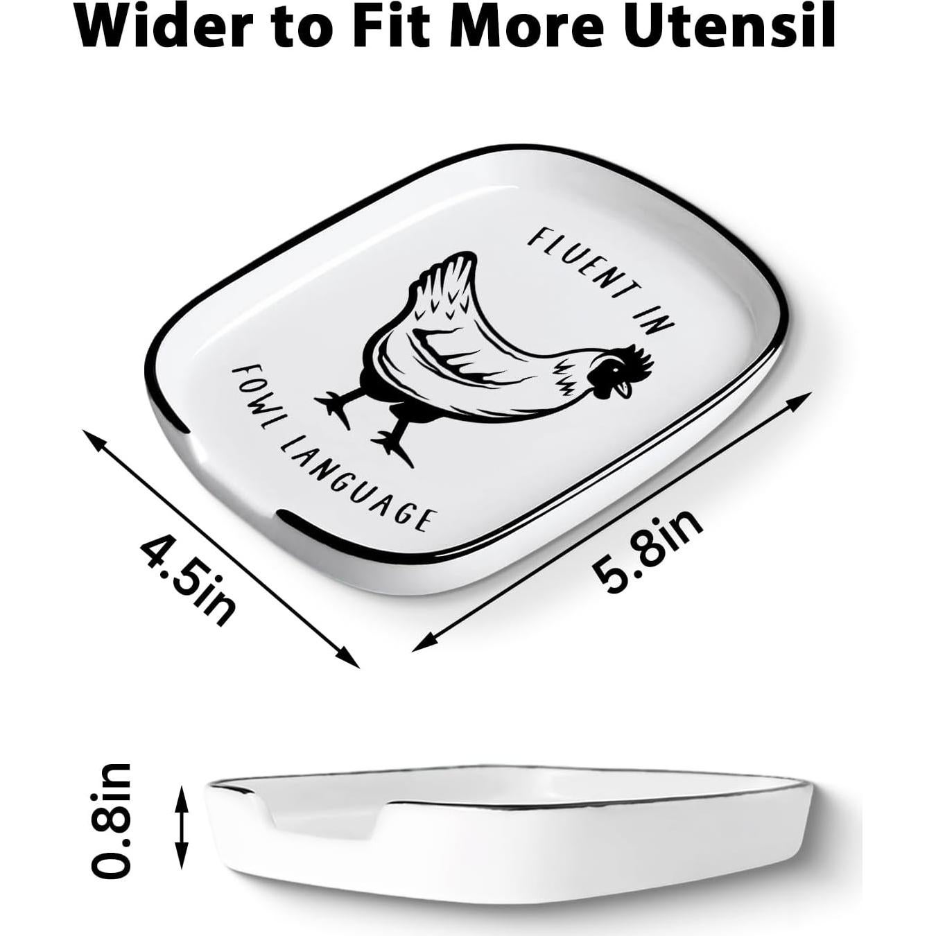 Reposa Cucharas de Cerámica MBRUH Gallo 29.21x12.7cm