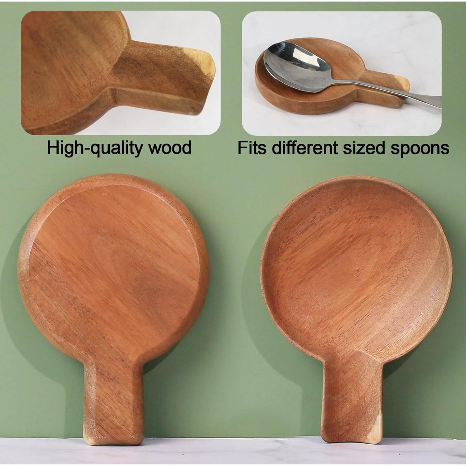 Soporte de Cuchara de Madera de Acacia 15.24 cm - MeowAroma