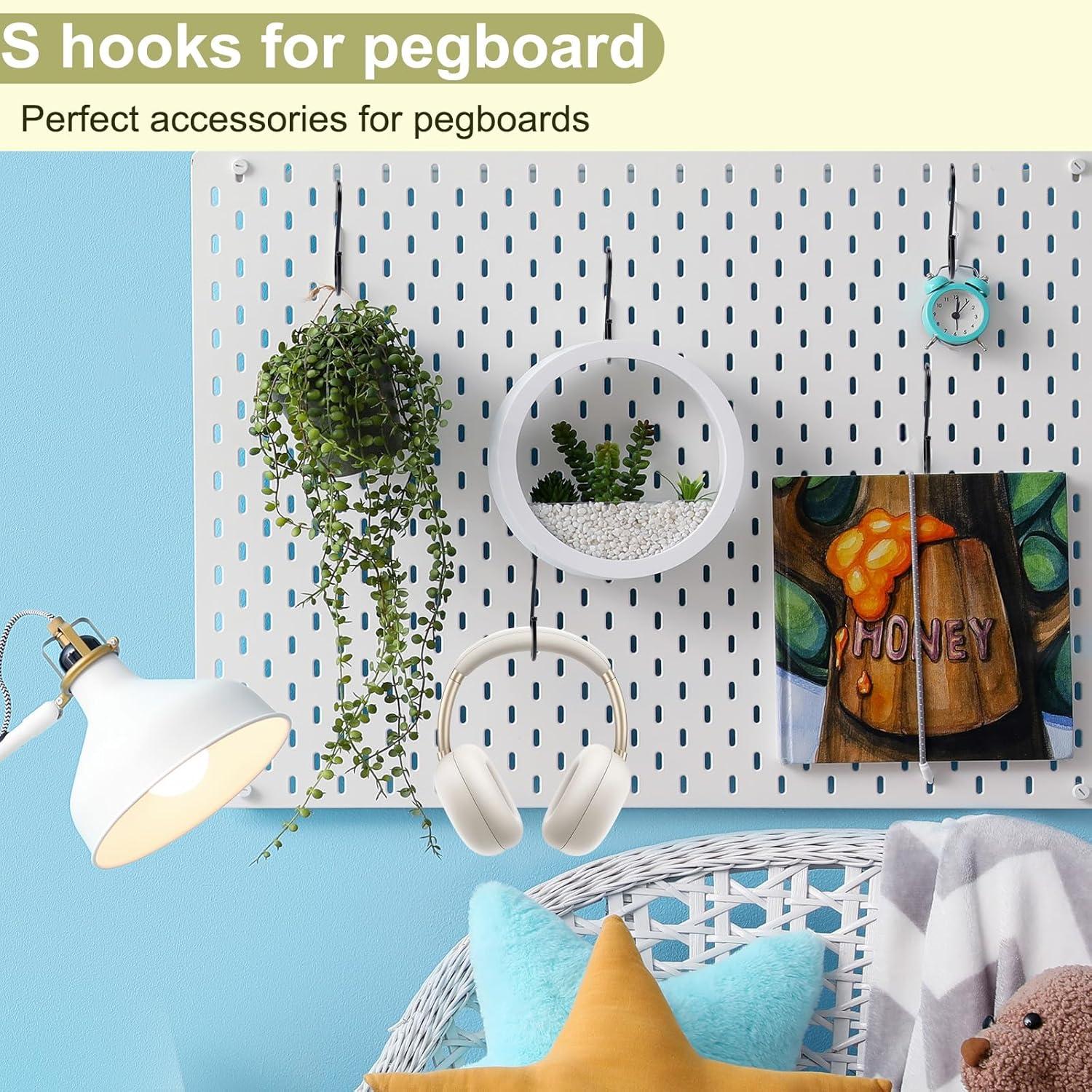 30 Ganchos S de Acero ESFUN para Colgar Utensilios - Negro