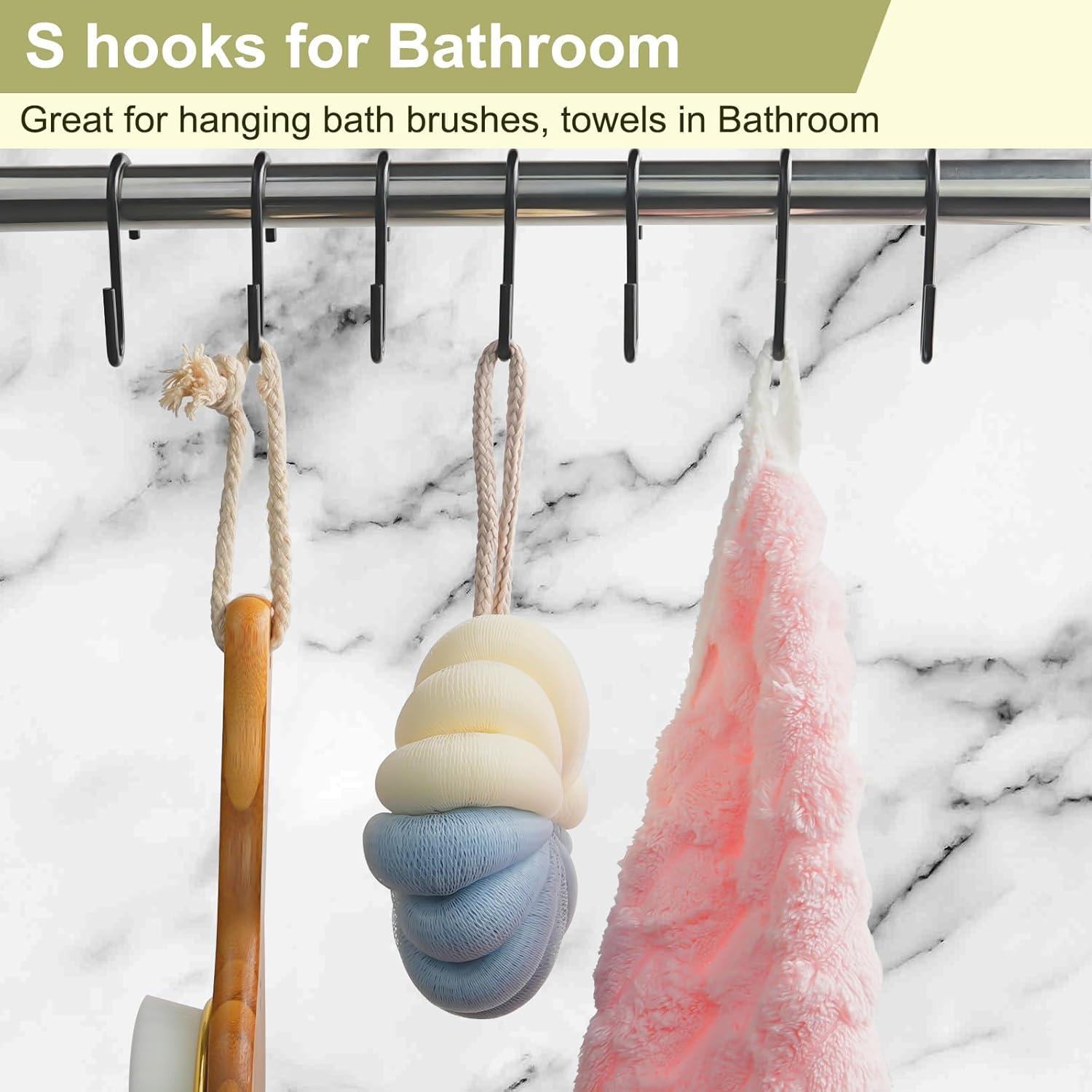 30 Ganchos S de Acero ESFUN para Colgar Utensilios - Negro