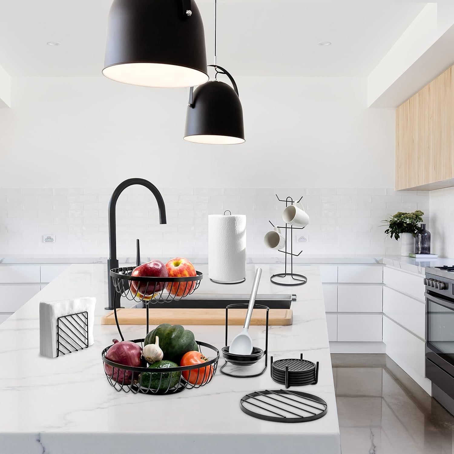 Juego de 6 Posavasos Flexibles Spectrum Finley Negro