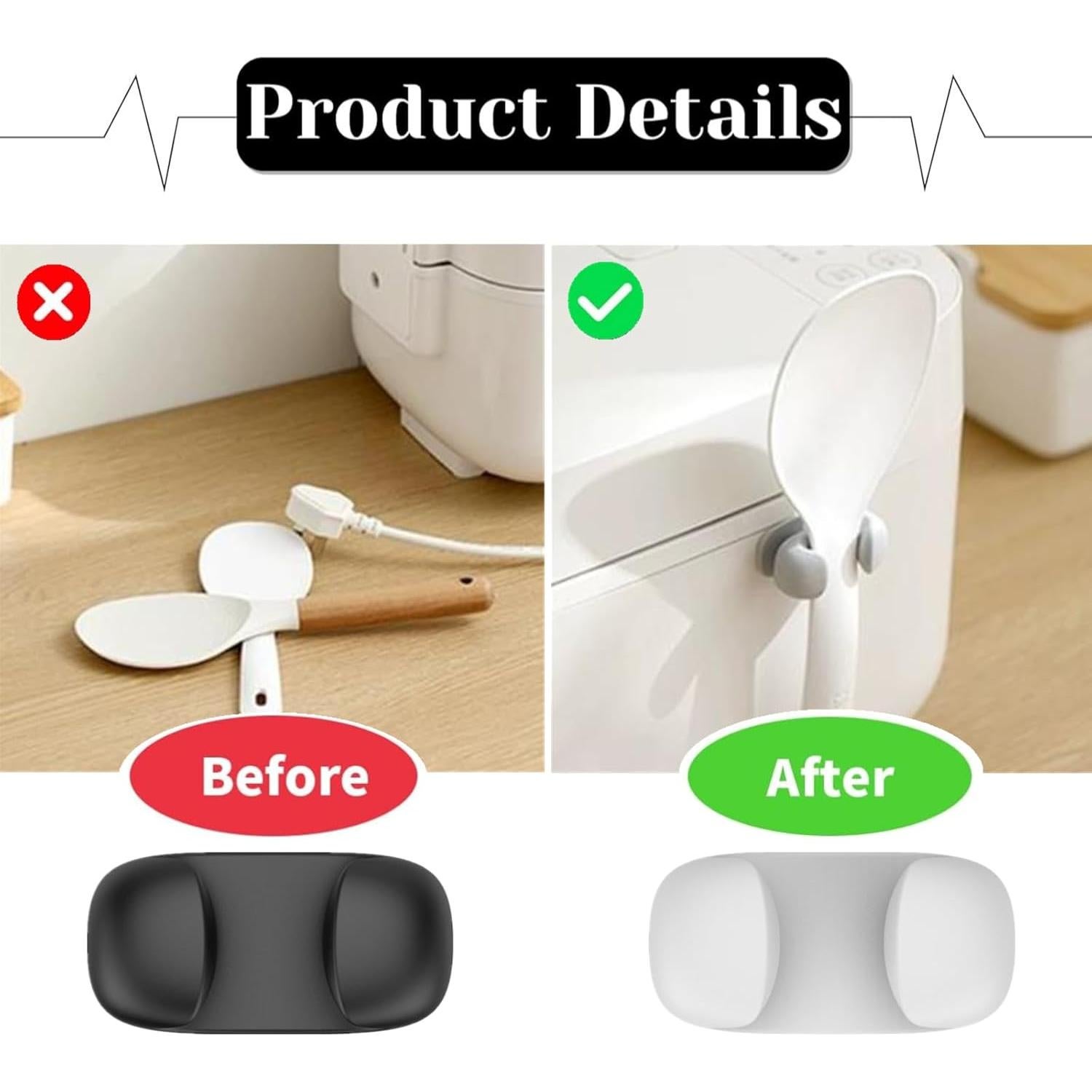 Soporte para Cuchara de Arroz PAHAFENRY 2 Piezas Autoadhesivo