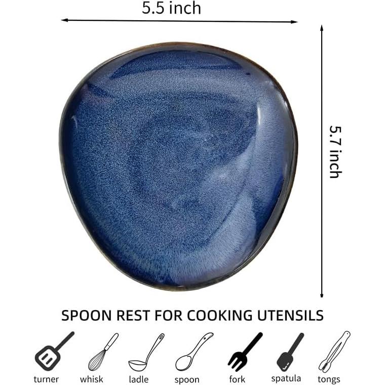 Soporte para Cucharas de Cerámica Joyfulhive Azul 15.8x15.6 cm