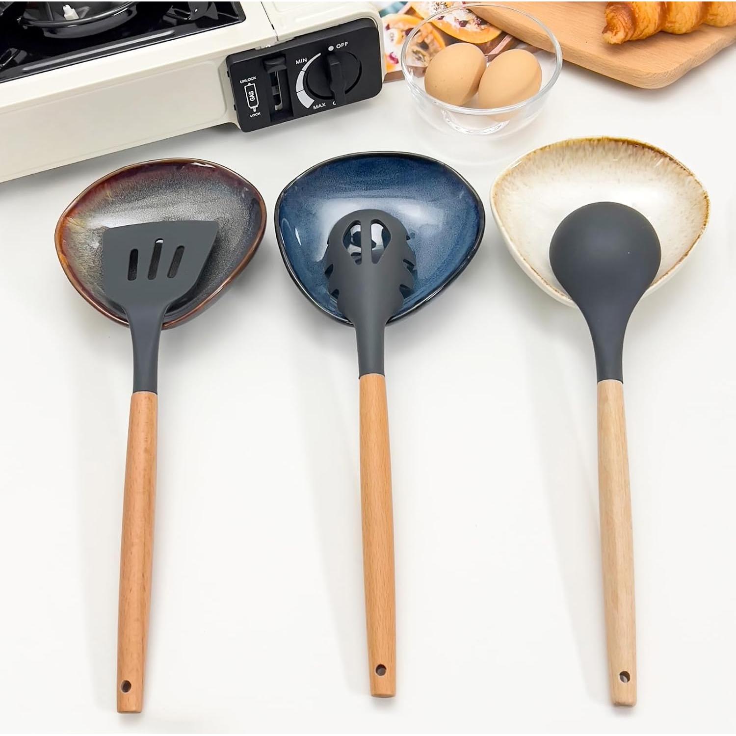 Soporte para Cucharas de Cerámica Joyfulhive Azul 15.8x15.6 cm