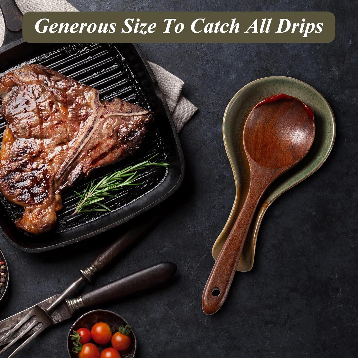 Soporte para cuchara de cerámica CAIGMO blanco y terracota