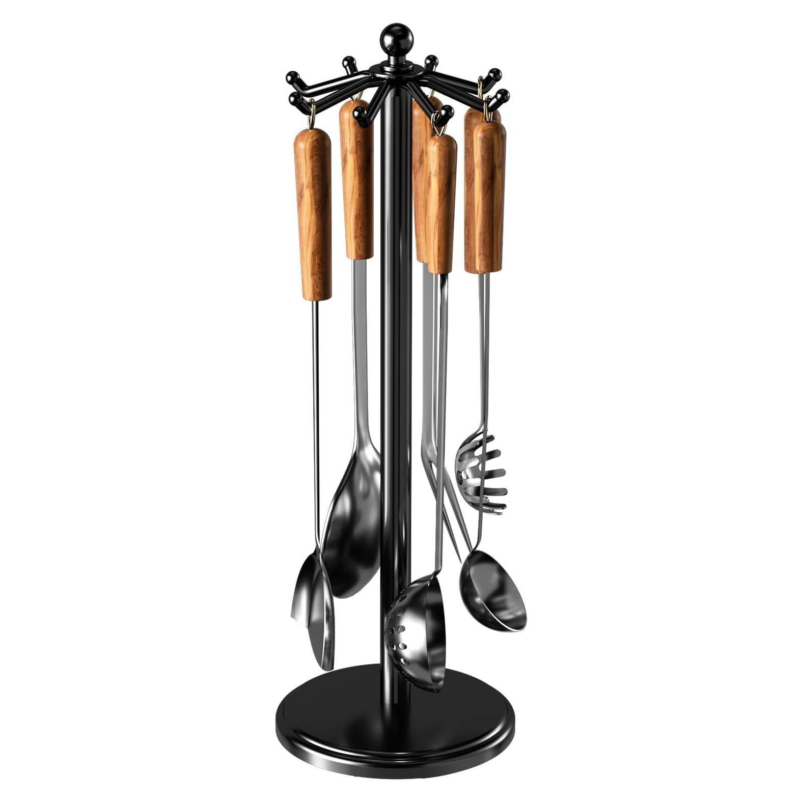 Soporte para Utensilios de Cocina MAYZOLOP Negro 8 Ganchos 43 cm