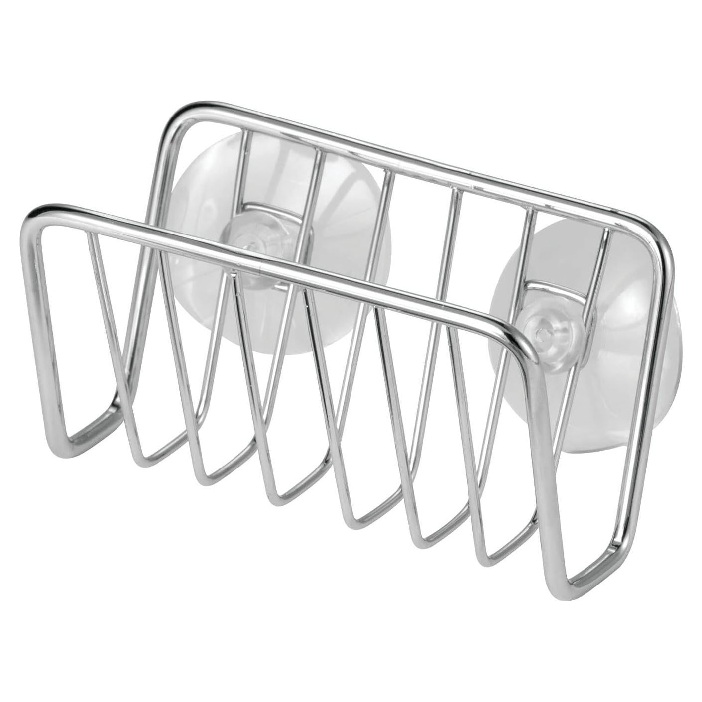 Soporte de Esponja de Metal mDesign con Ventosas - Cromo