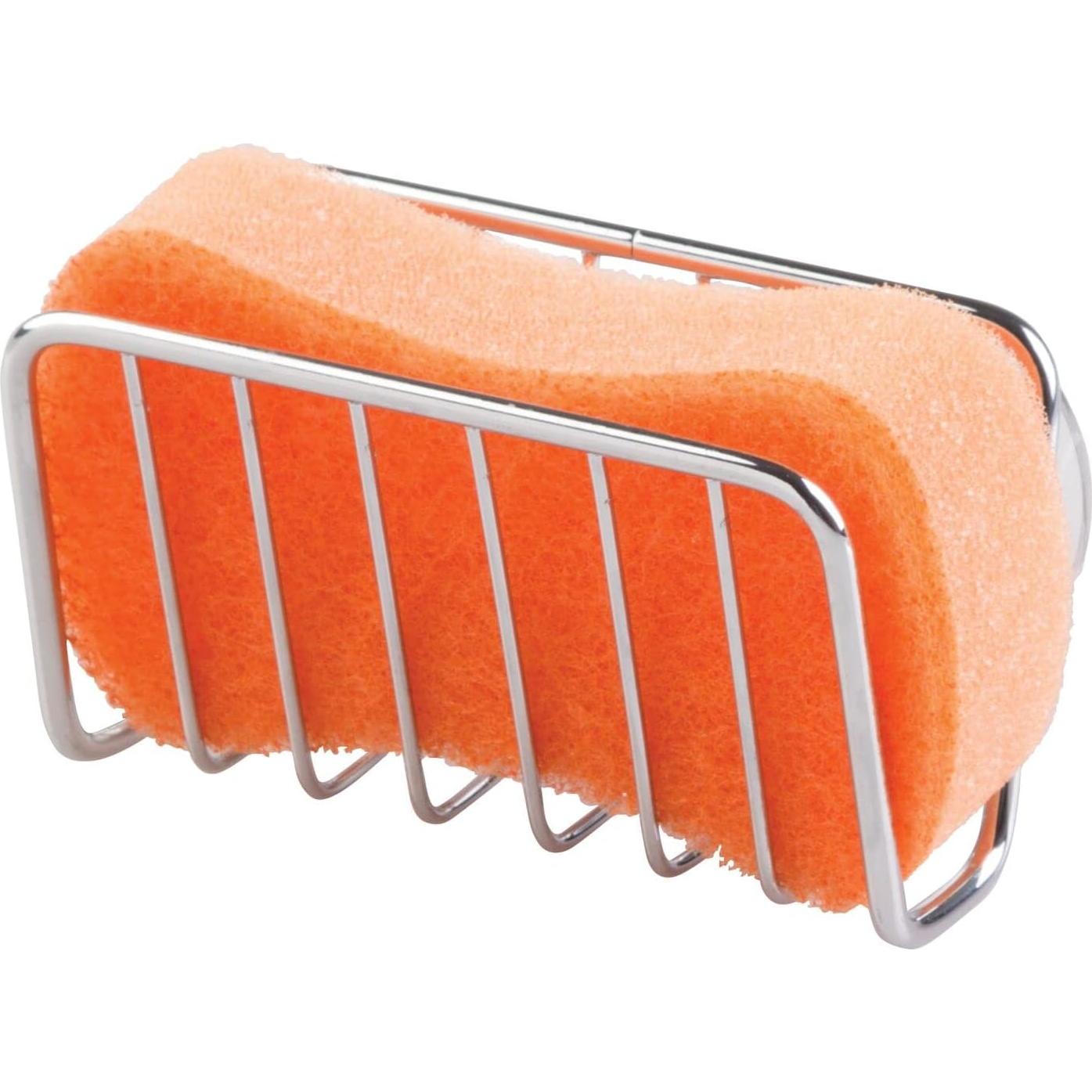 Soporte de Esponja de Metal mDesign con Ventosas - Cromo
