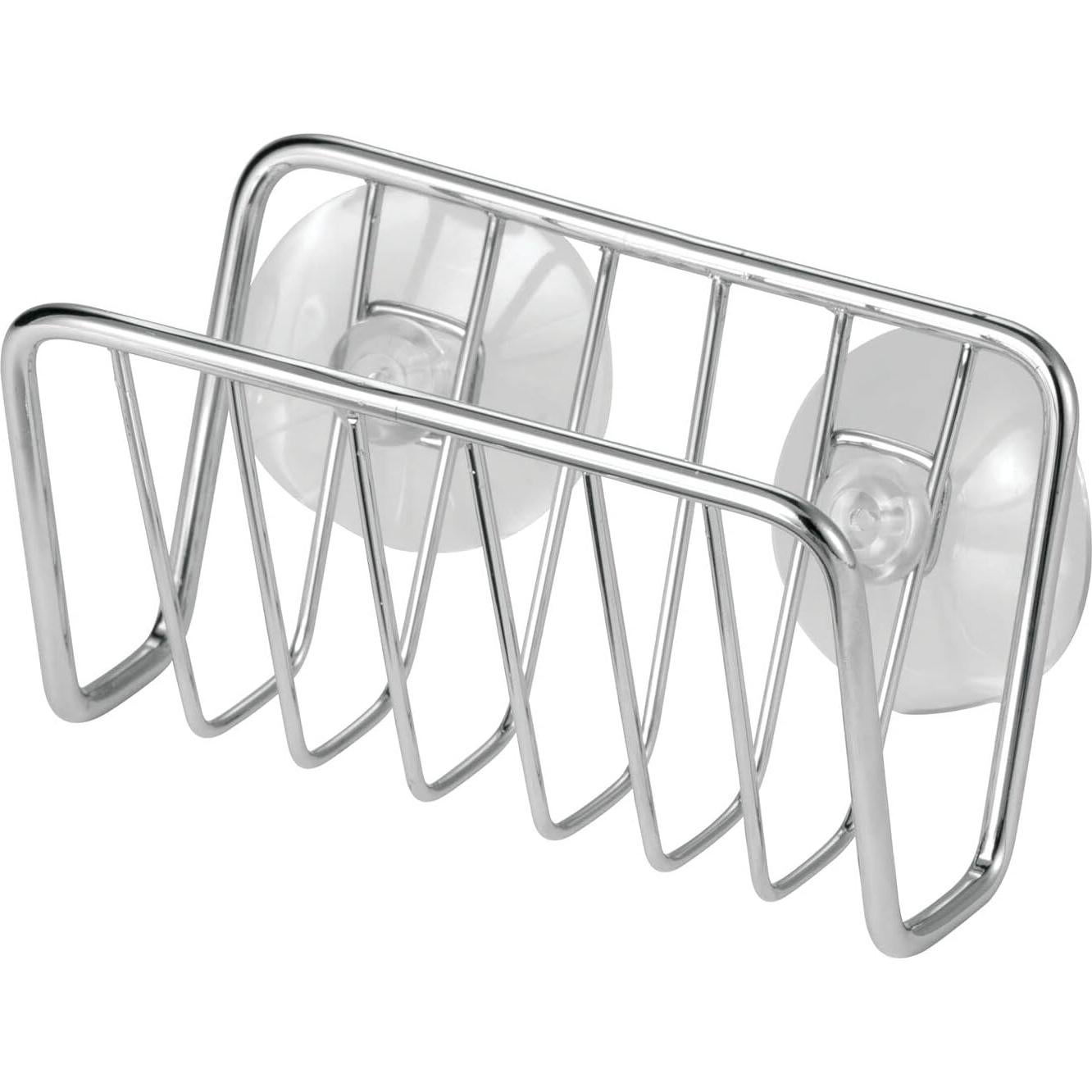 Soporte de Esponja de Metal mDesign con Ventosas - Cromo