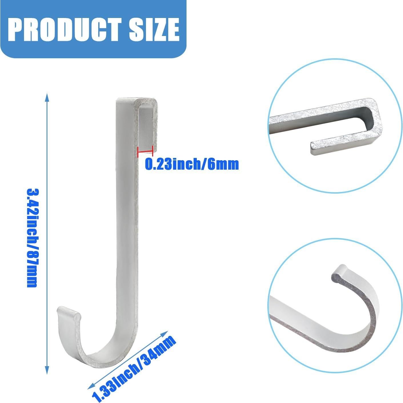 Ganchos en J Teadokly de Aluminio 20 Piezas Plata