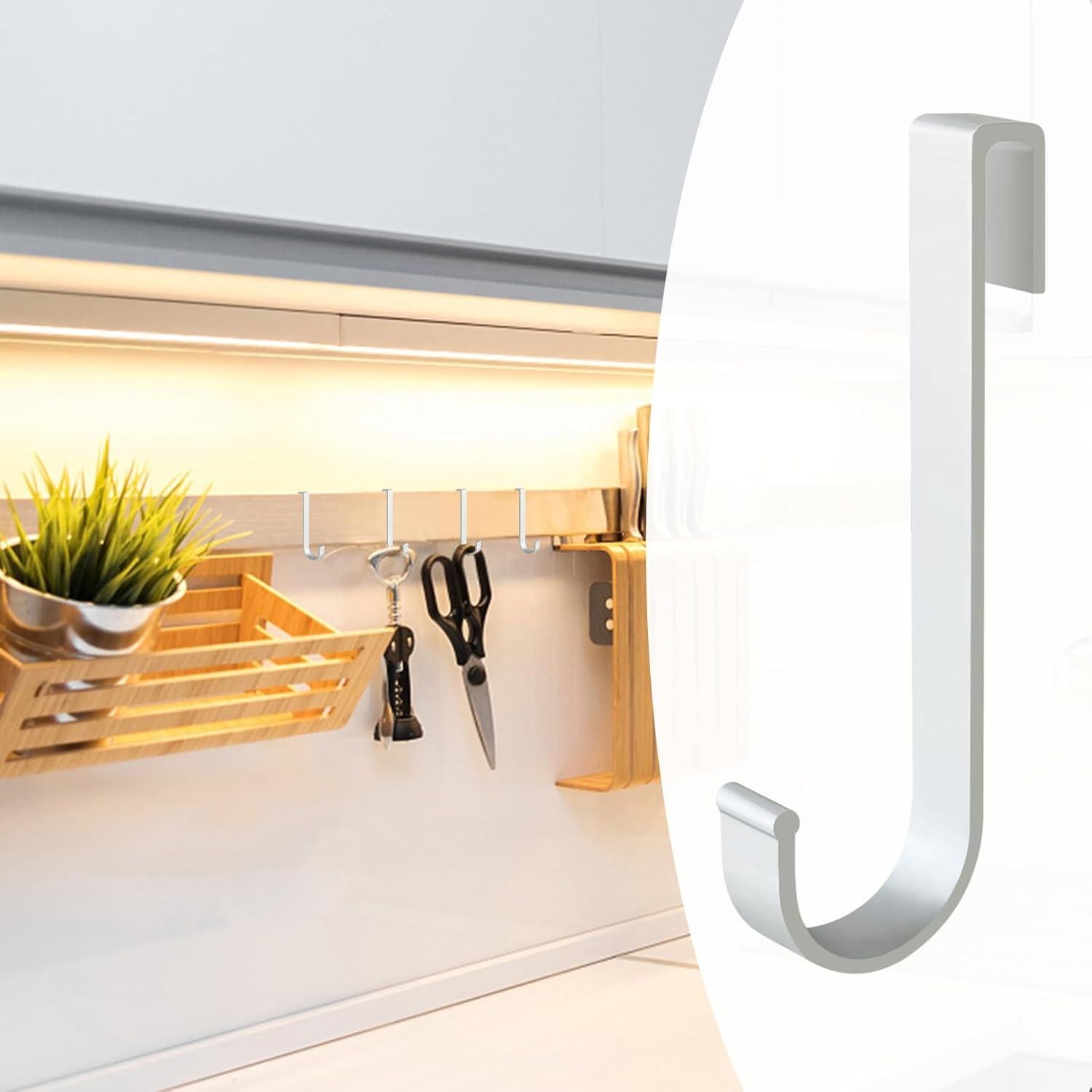 Ganchos en J Teadokly de Aluminio 20 Piezas Plata