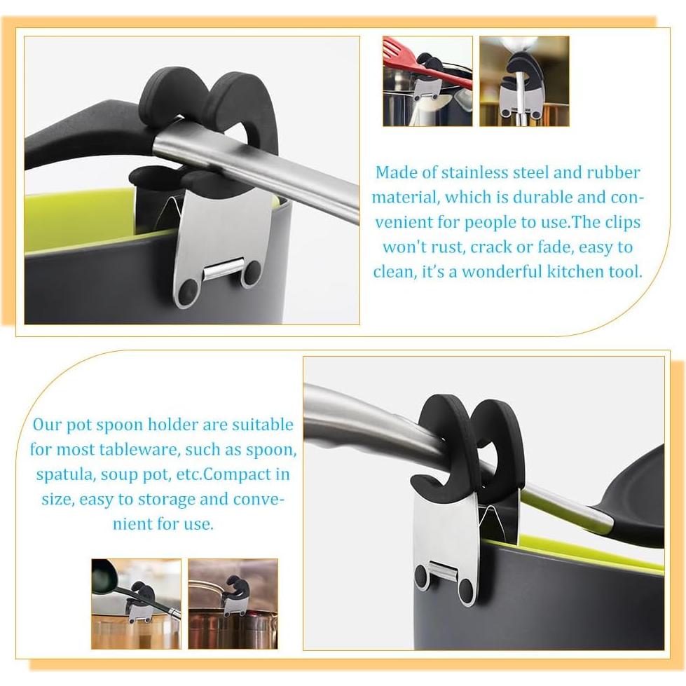 Soporte de Cuchara para Olla SOLUSTRE - 4 Piezas Acero Inoxidable