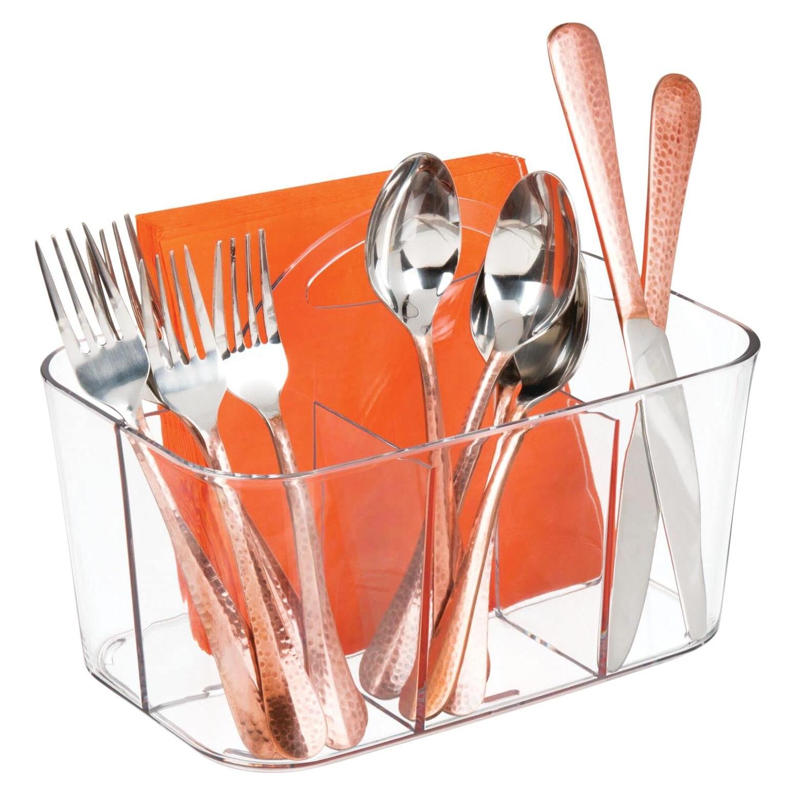 Organizador de Cubiertos mDesign Transparente 1.3 kg 17.15x15.24x24.4 cm