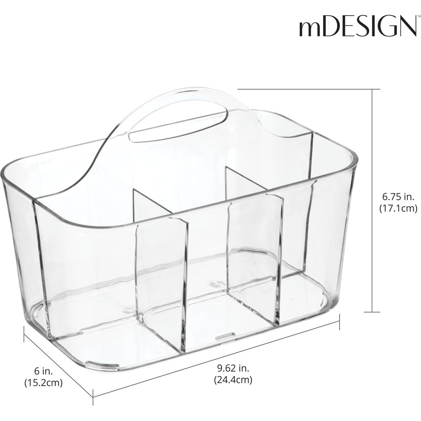Organizador de Cubiertos mDesign Transparente 1.3 kg 17.15x15.24x24.4 cm