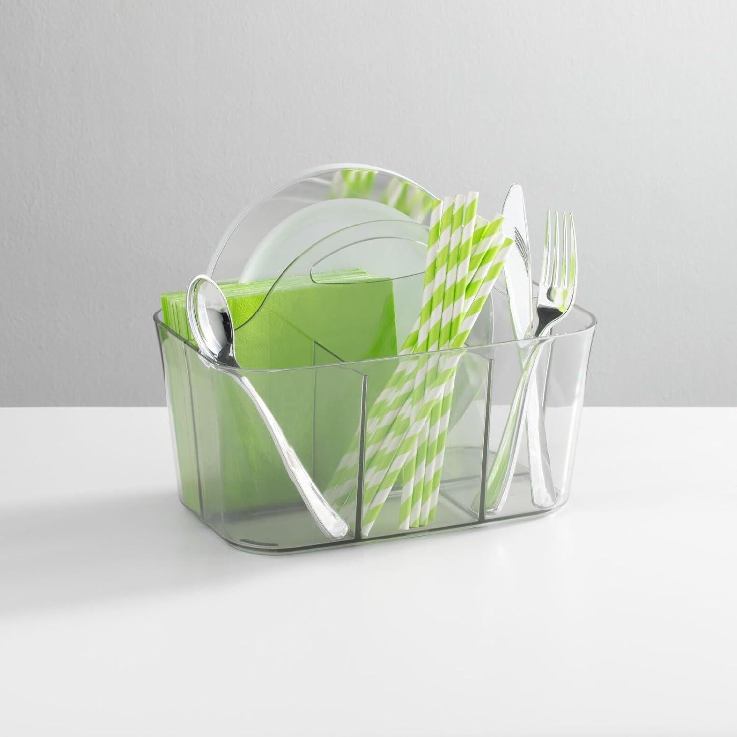 Organizador de Cubiertos mDesign Transparente 1.3 kg 17.15x15.24x24.4 cm