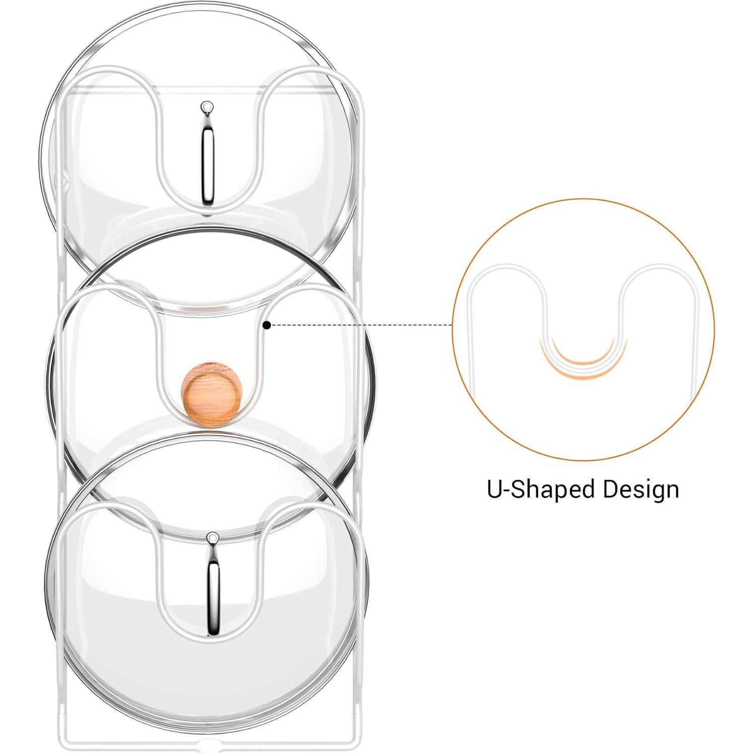 Organizador de tapas de olla PanPanPal 6 niveles blanco