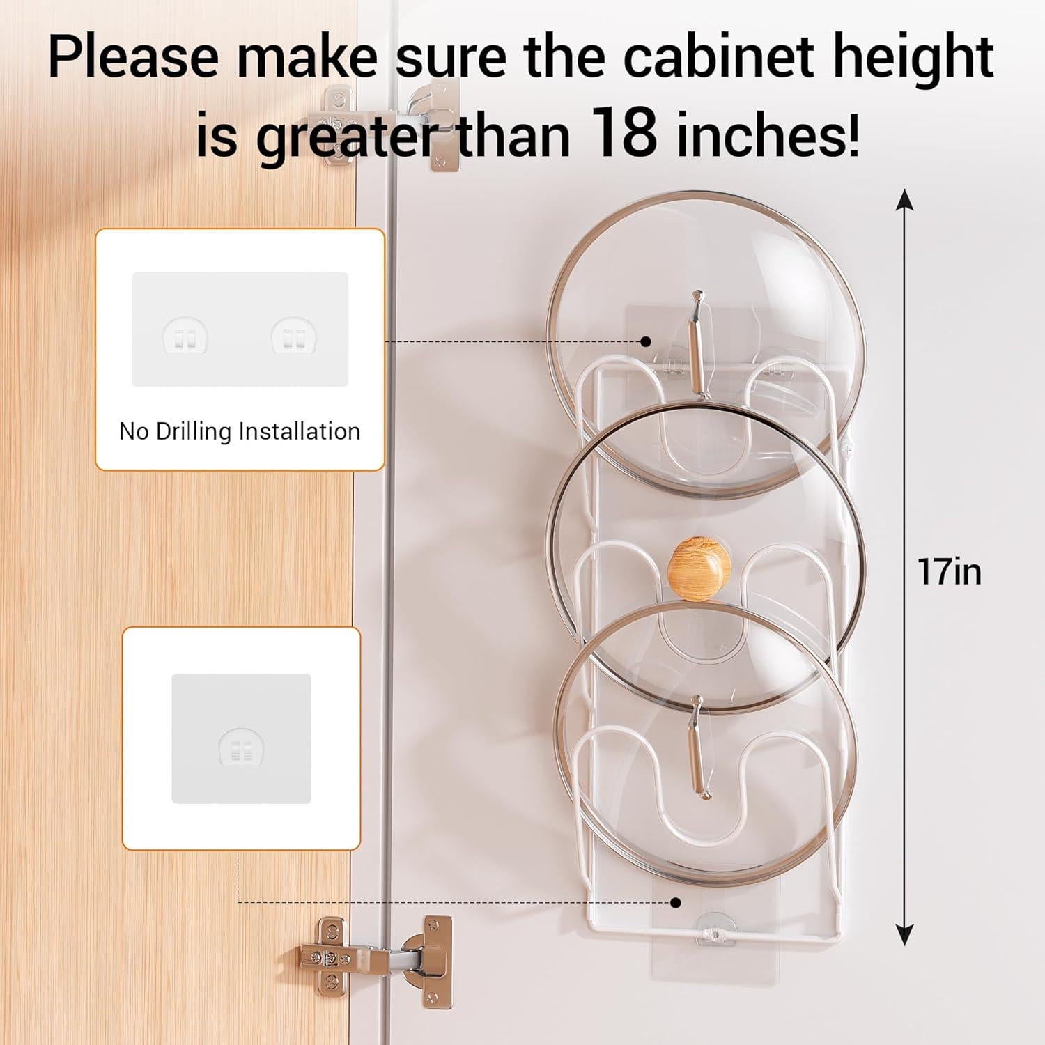 Organizador de tapas de olla PanPanPal 6 niveles blanco