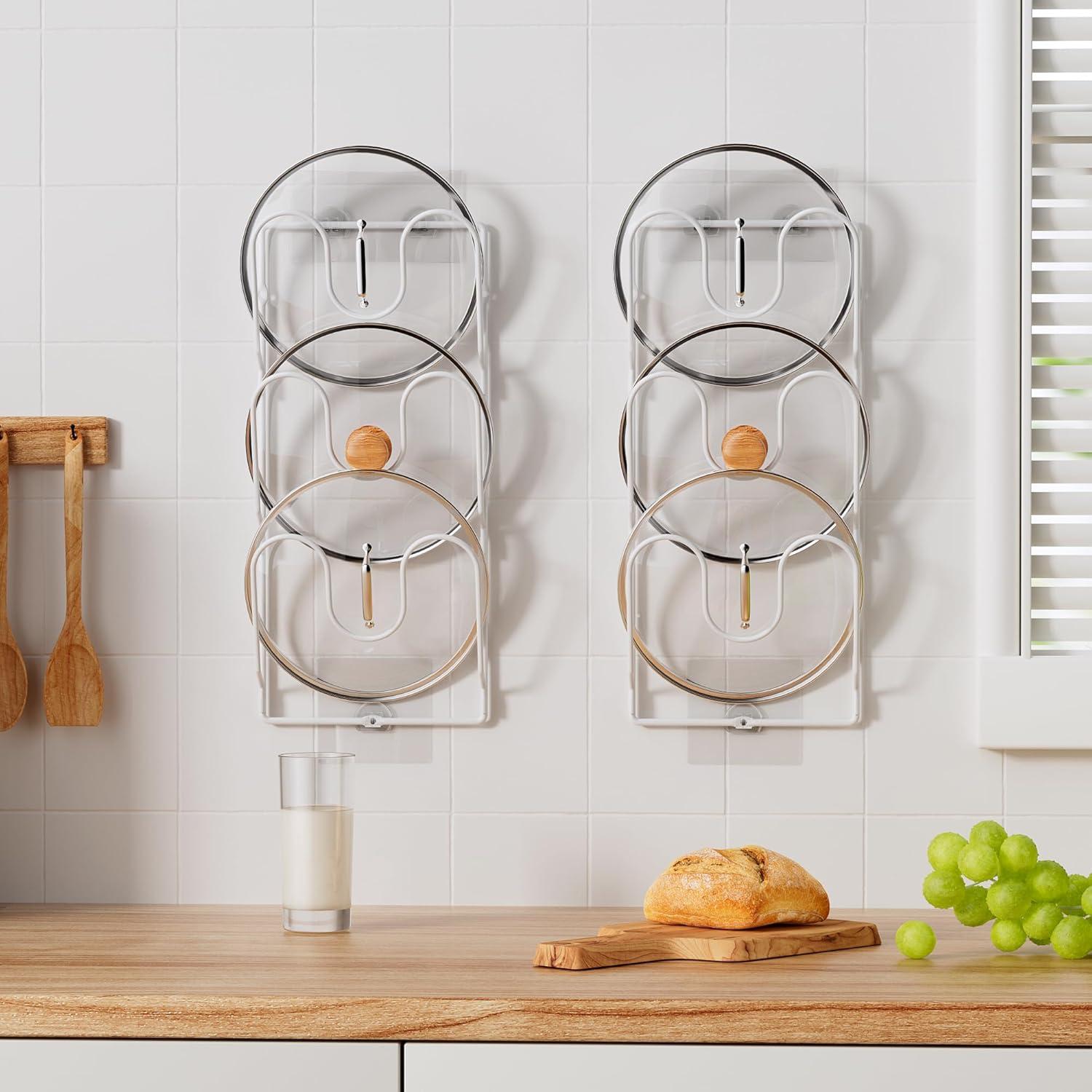 Organizador de tapas de olla PanPanPal 6 niveles blanco