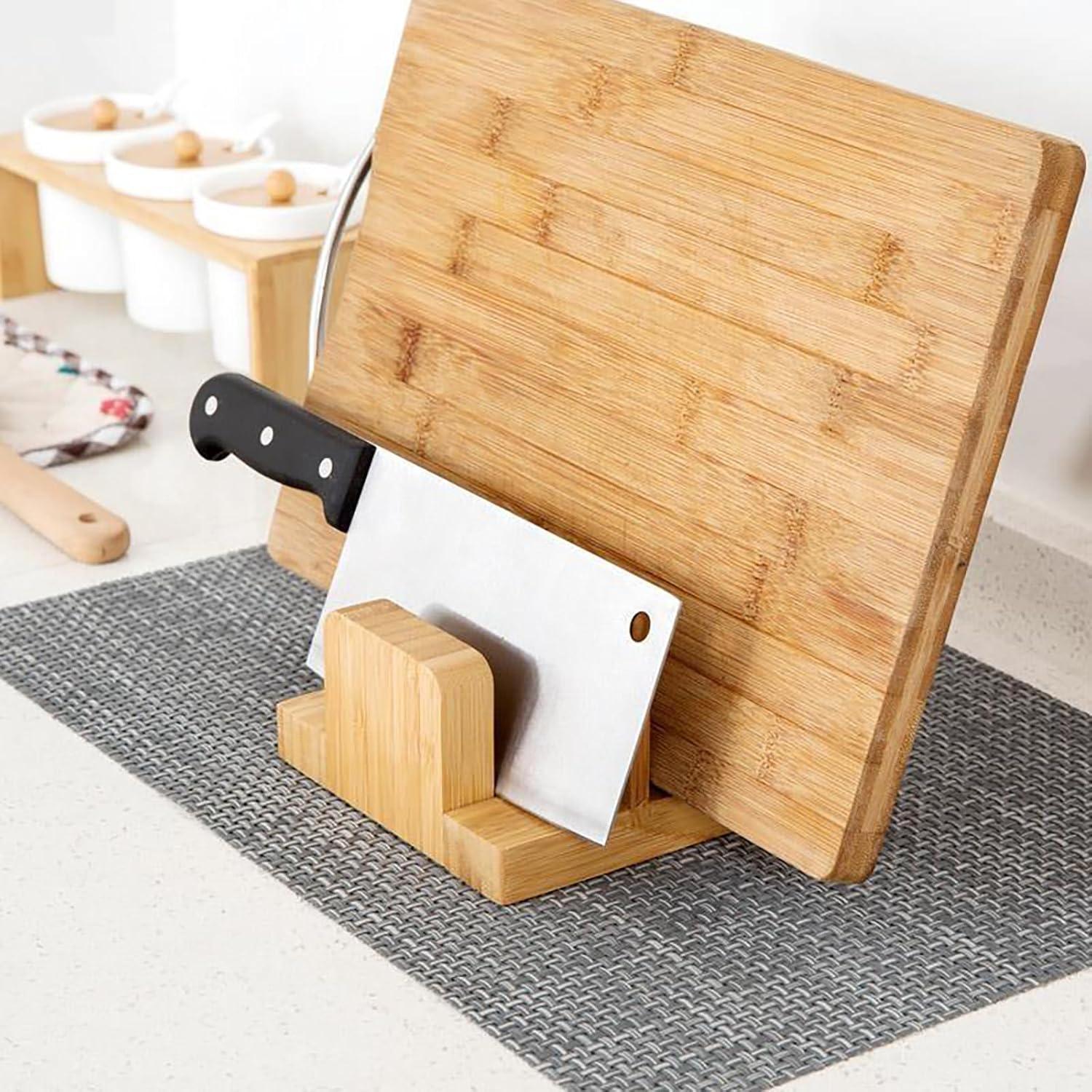 Soporte Organizador de Tapa de Olla de Bambú Kunovo - 3 Compartimentos