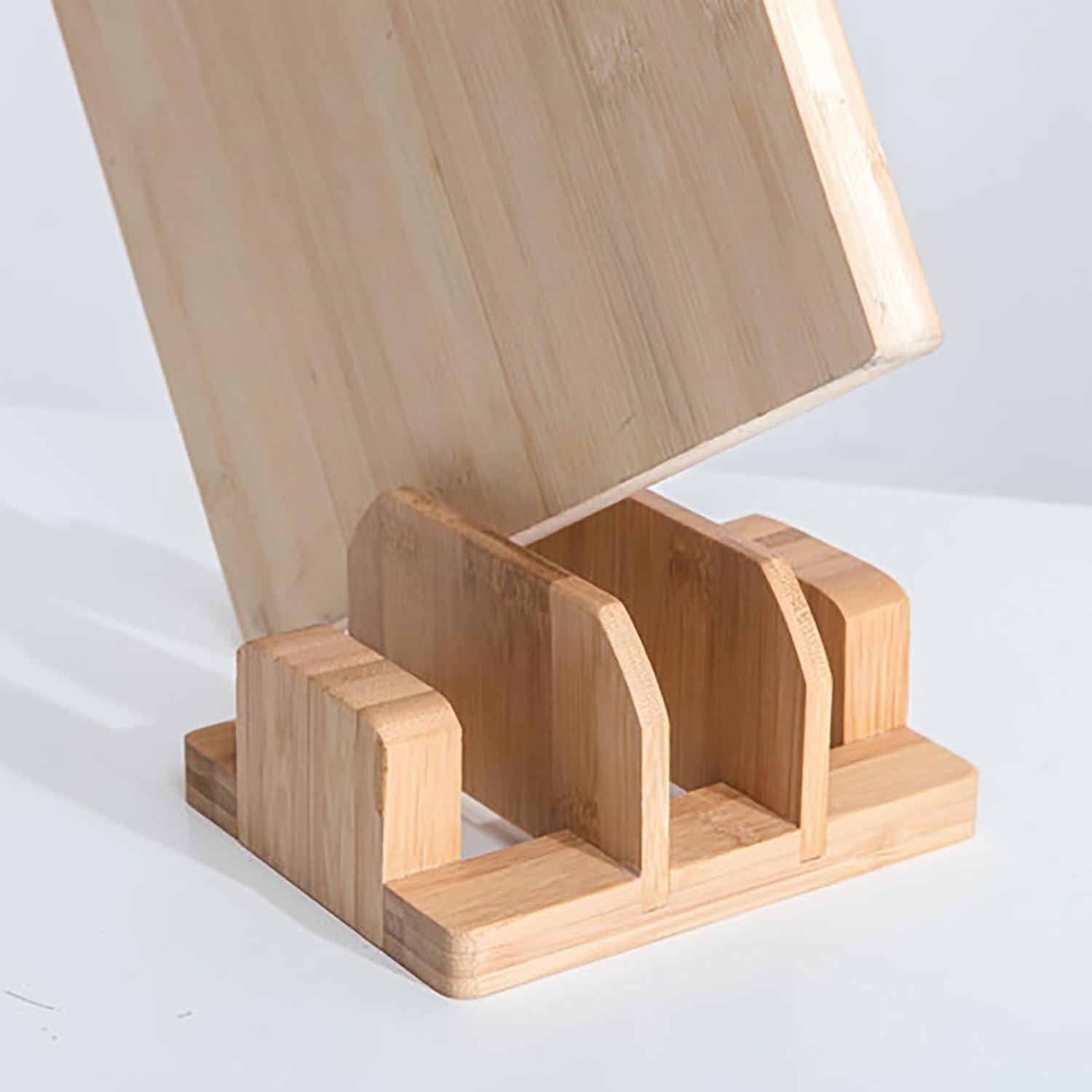 Soporte Organizador de Tapa de Olla de Bambú Kunovo - 3 Compartimentos