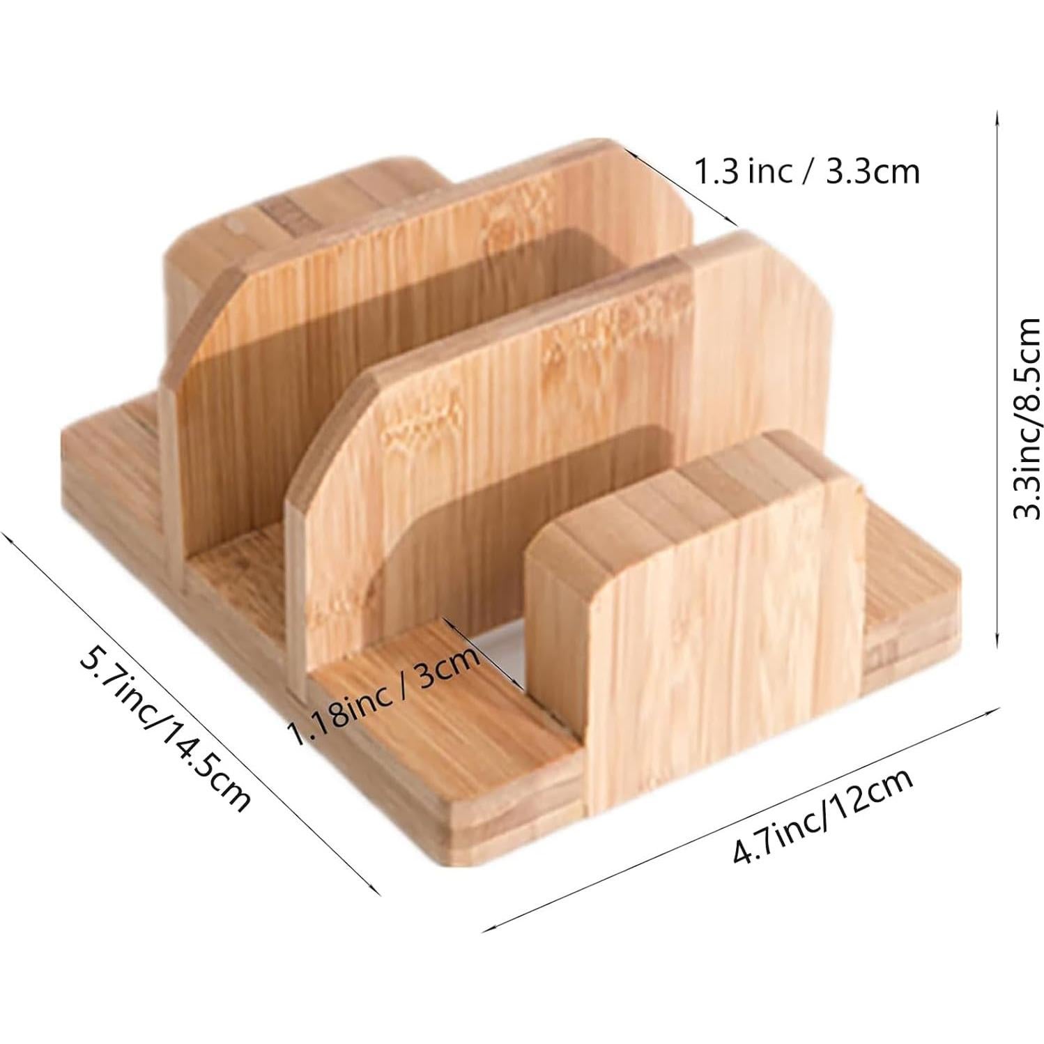 Soporte Organizador de Tapa de Olla de Bambú Kunovo - 3 Compartimentos